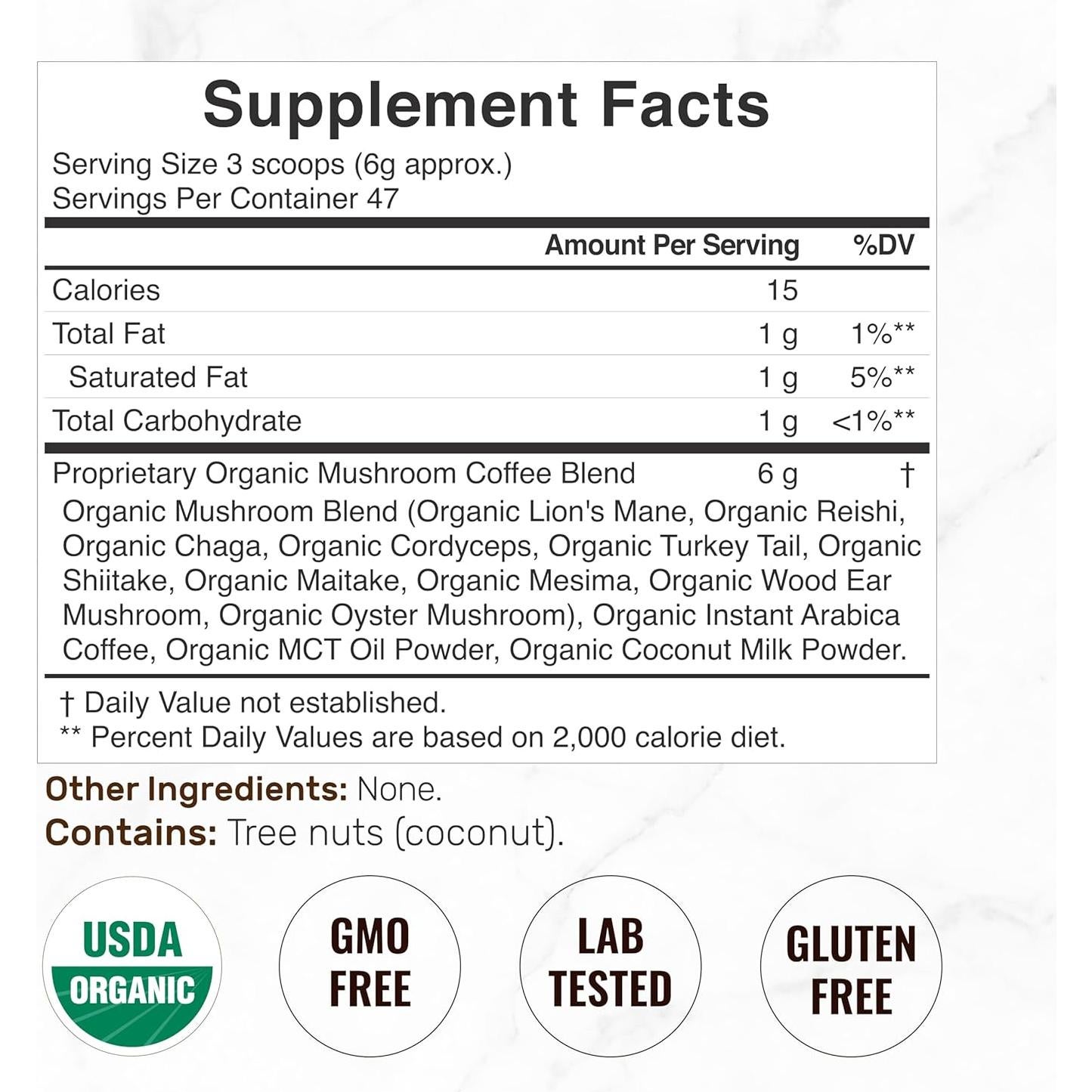 Café de Champiñones Orgánico Deal Supplement 283g - 10 Champiñones Adaptogénicos