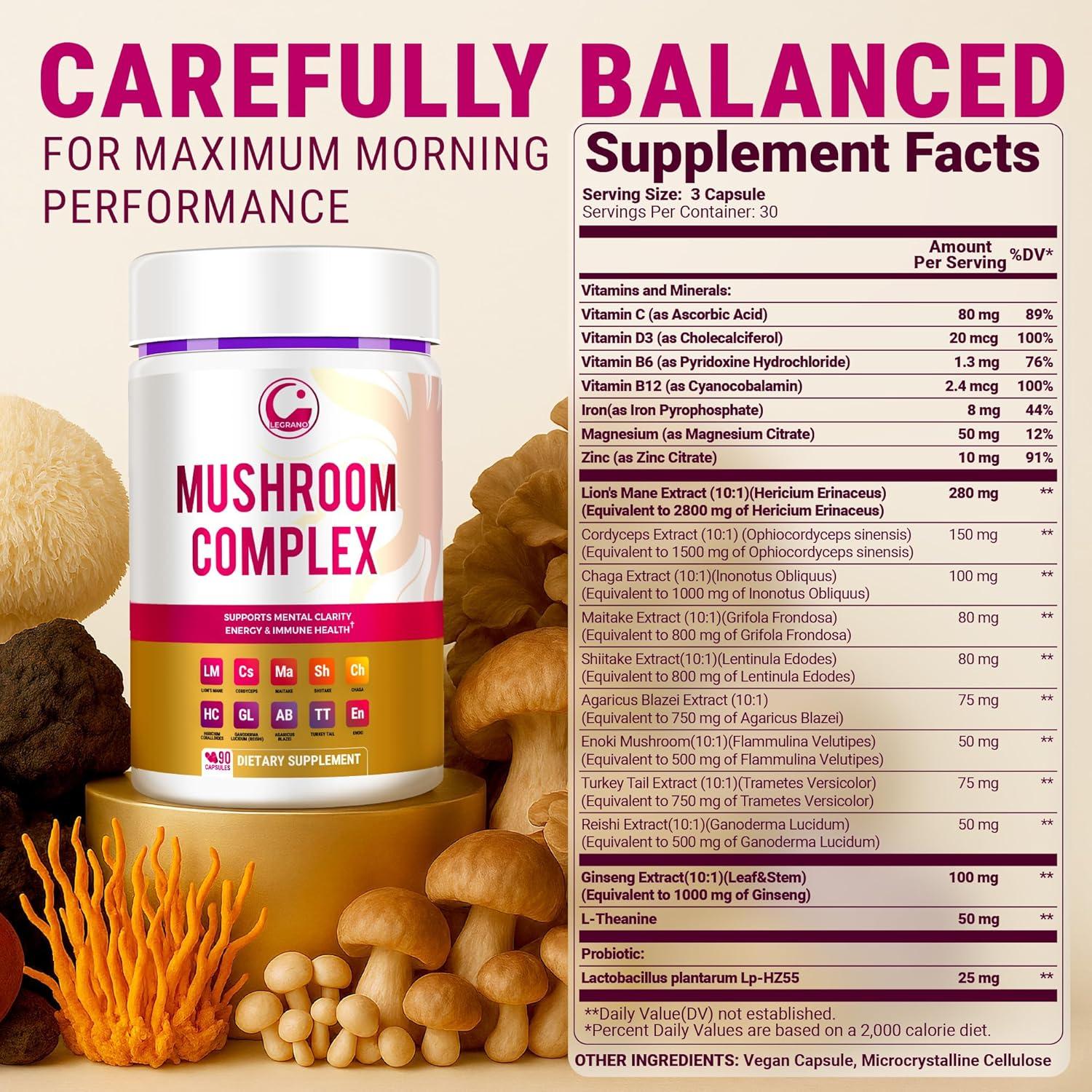 Cápsulas Veganas de Melena de León LEGRANO - 90 Unidades