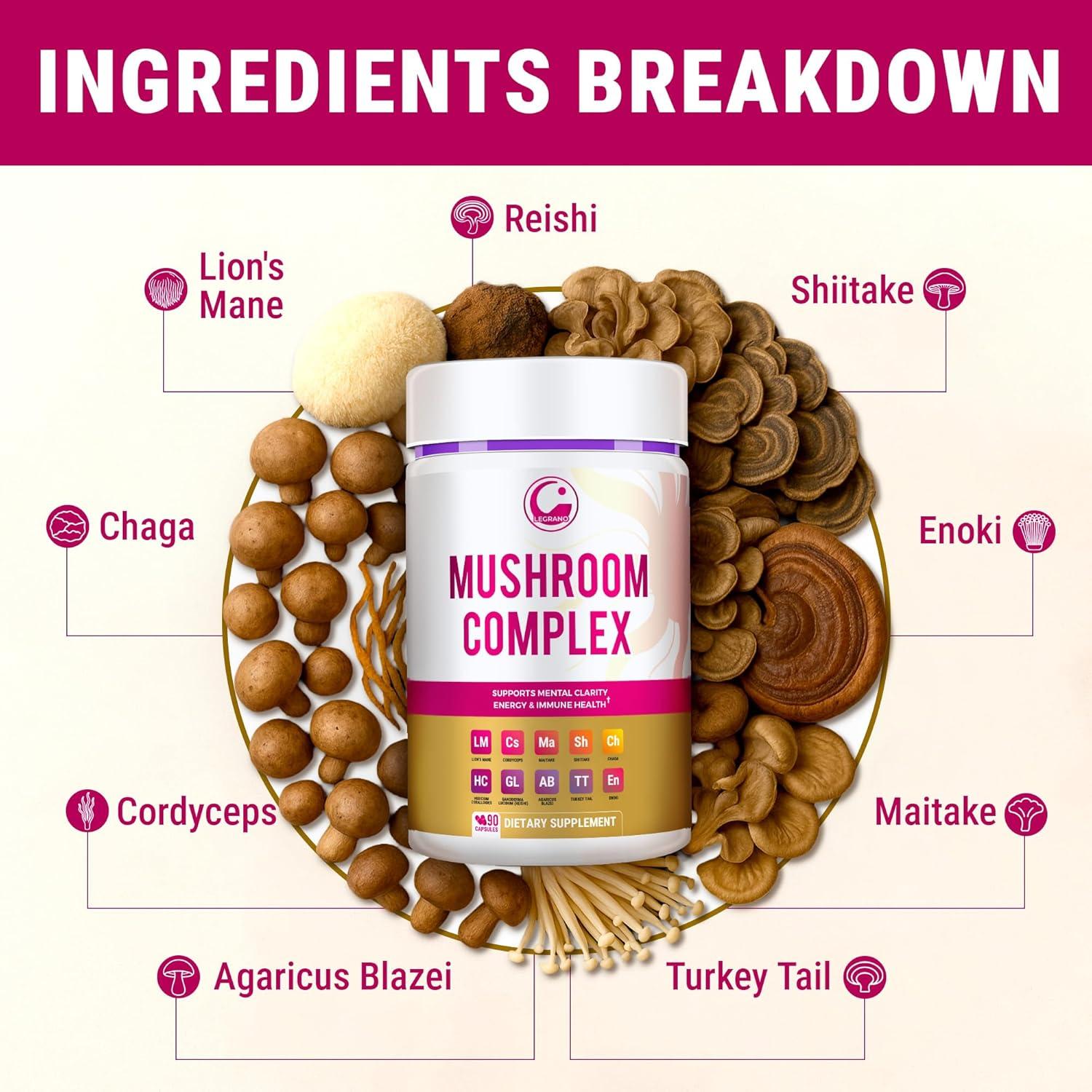 Cápsulas Veganas de Melena de León LEGRANO - 90 Unidades