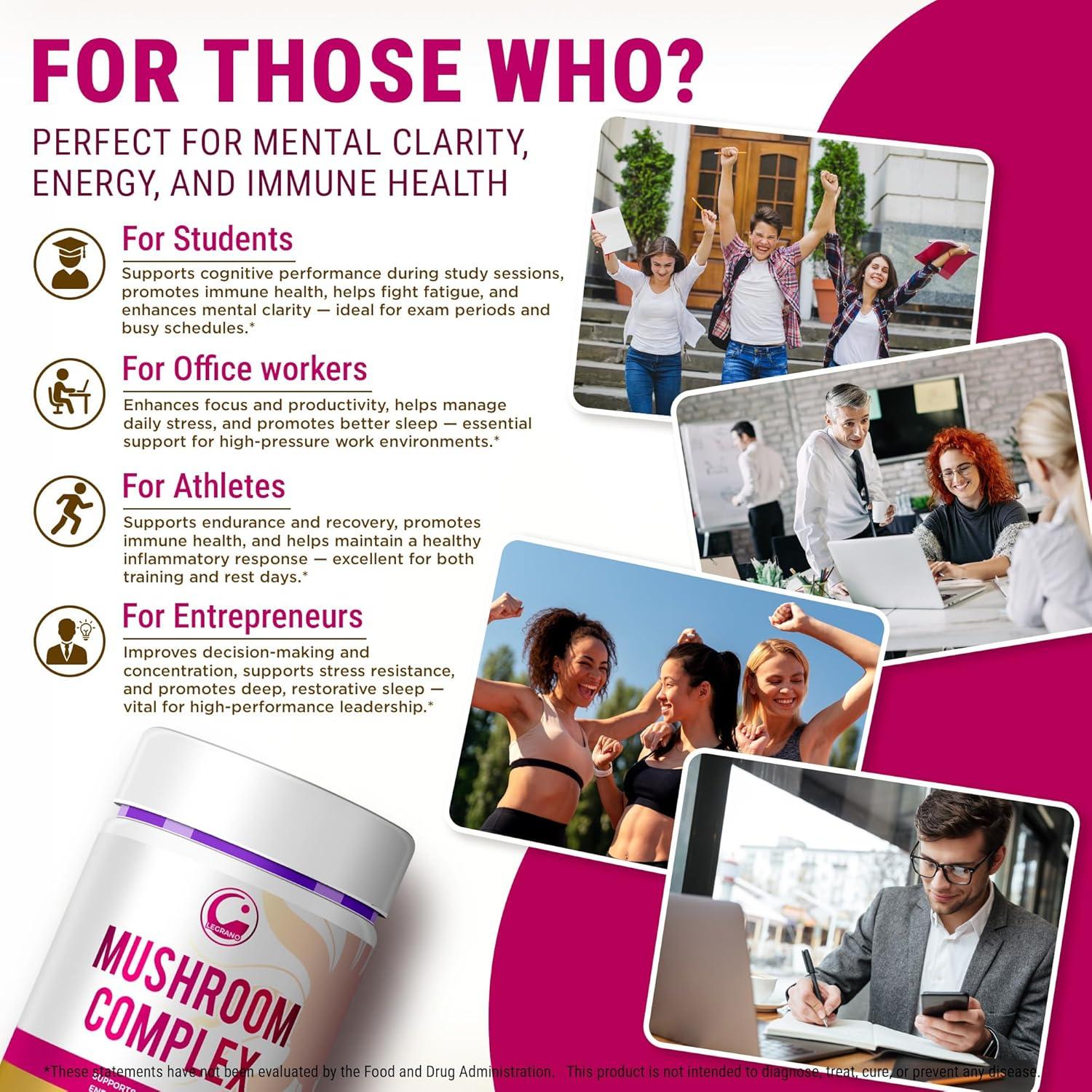 Cápsulas Veganas de Melena de León LEGRANO - 90 Unidades