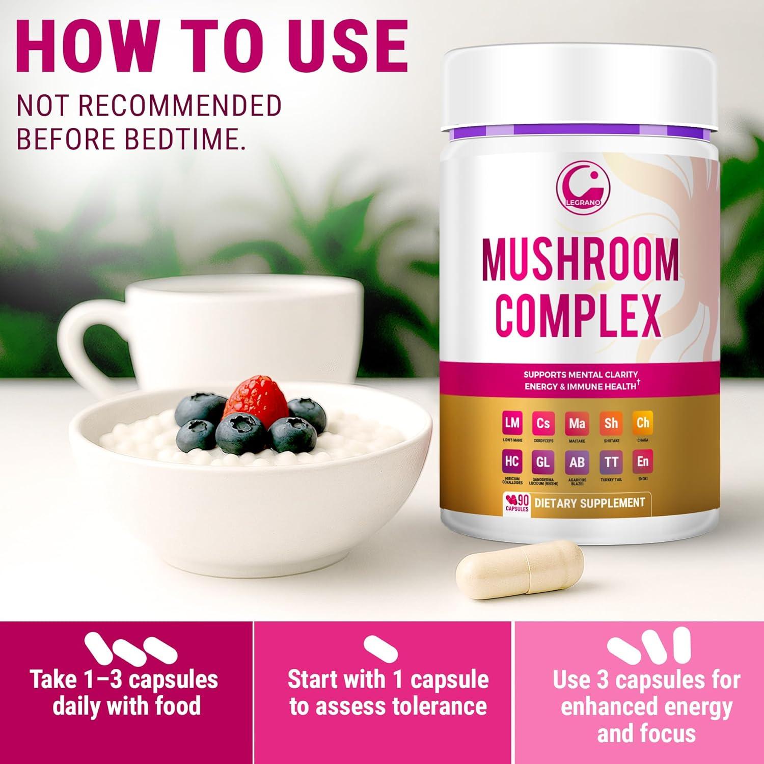 Cápsulas Veganas de Melena de León LEGRANO - 90 Unidades