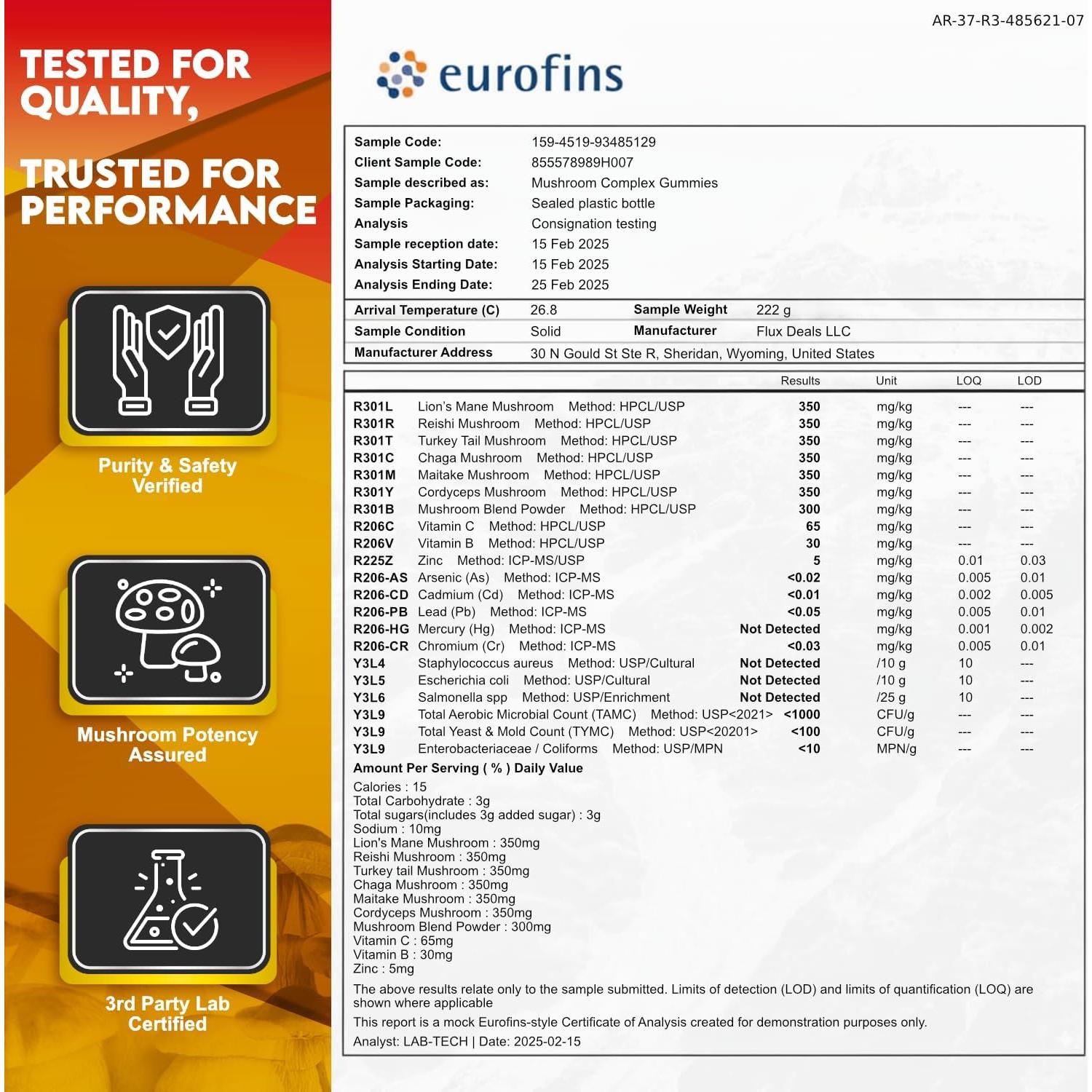 Gomitas de Champiñón Novure 2500mg 60 Unidades Piña