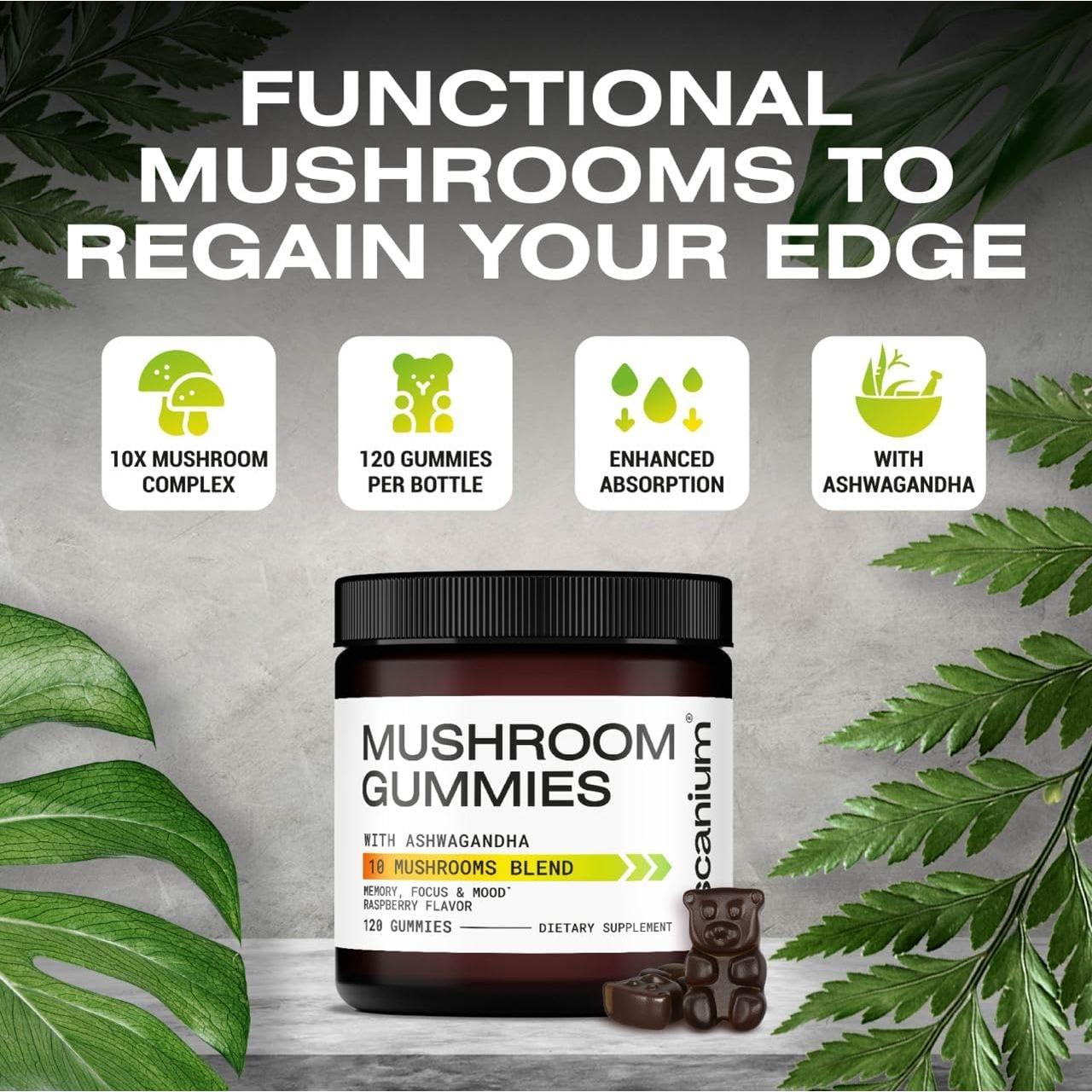 Gomitas Suplemento de Champiñón Ascanium 120 pcs - 10 Variedades