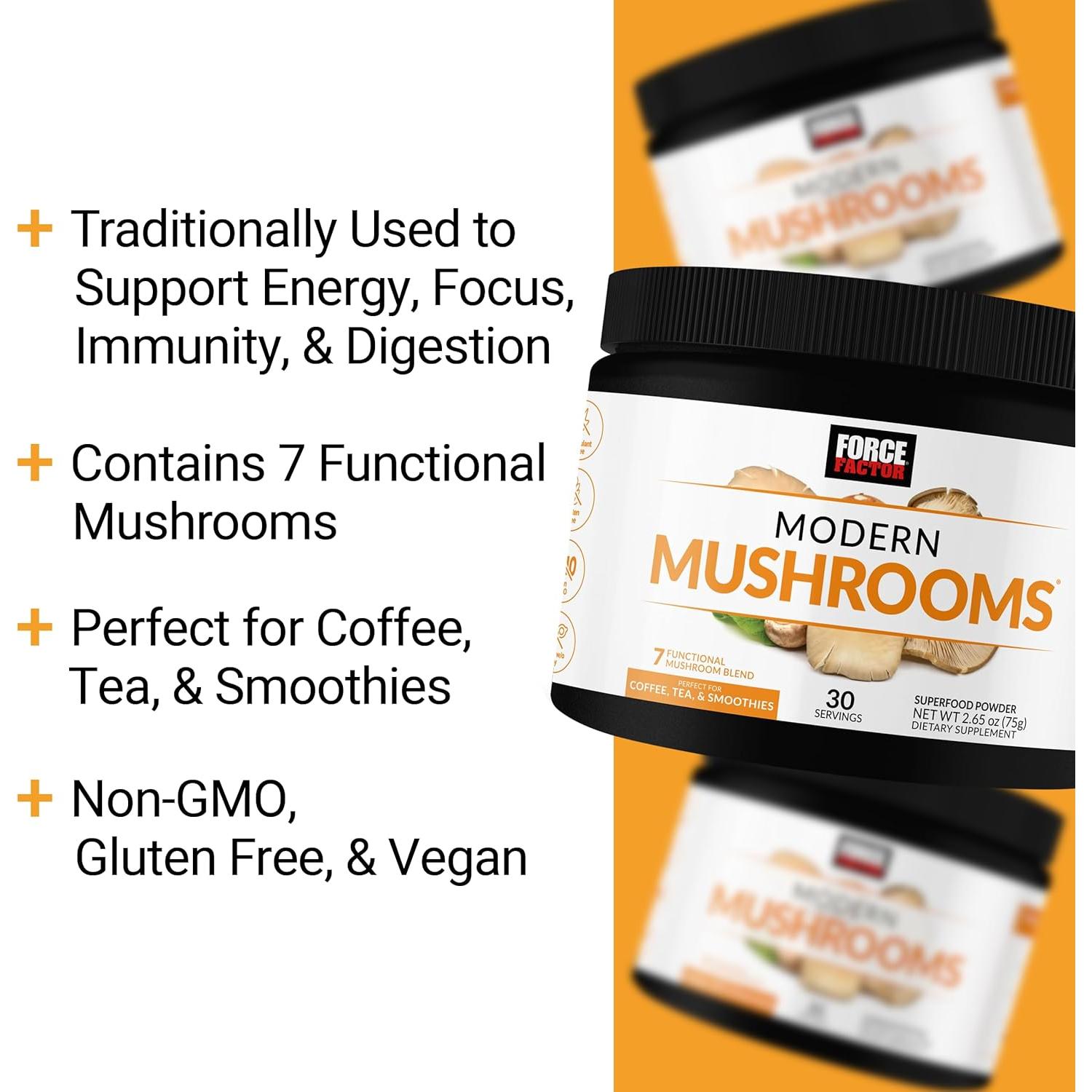 Suplemento de Hongos Force Factor Modern Mushrooms 30 Porciones