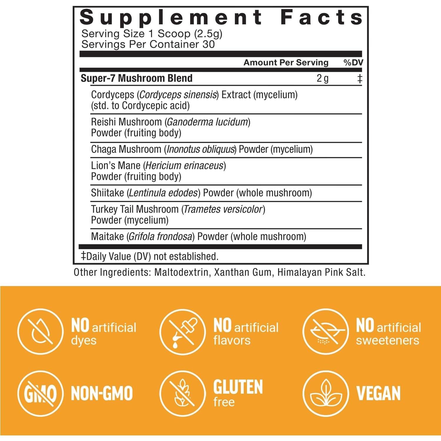 Suplemento de Hongos Force Factor Modern Mushrooms 30 Porciones