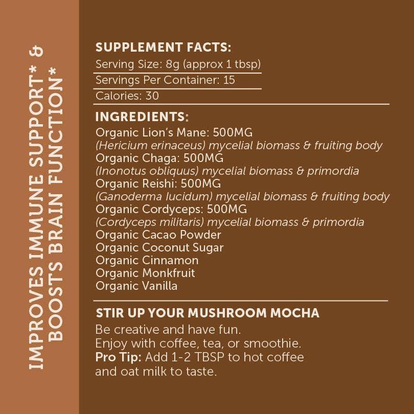 Suplemento de Hongos Fun Earth Co. Mushroom Mocha 240g