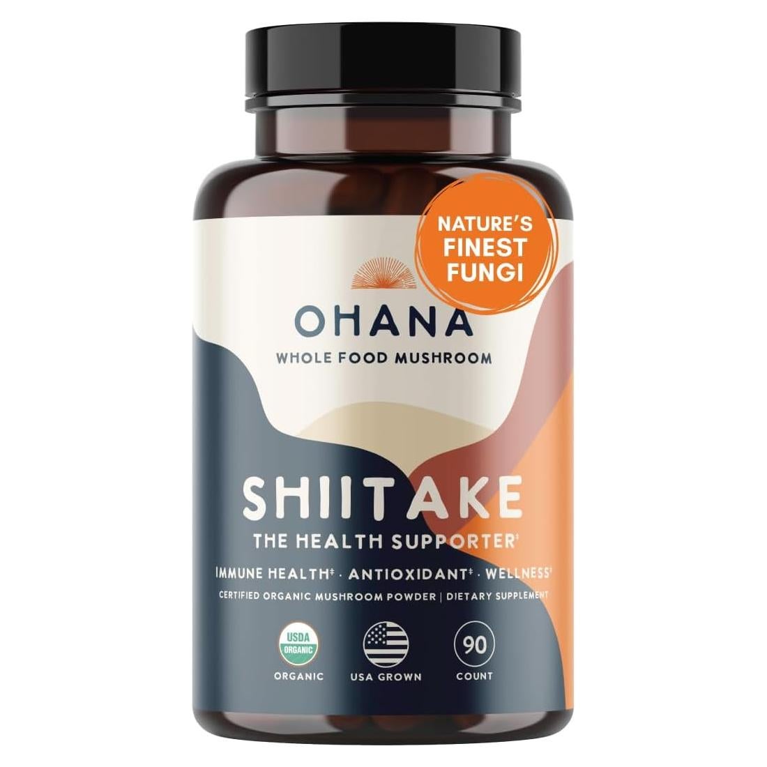 Suplemento Orgánico de Champiñón Shiitake Ohana 90 Cápsulas