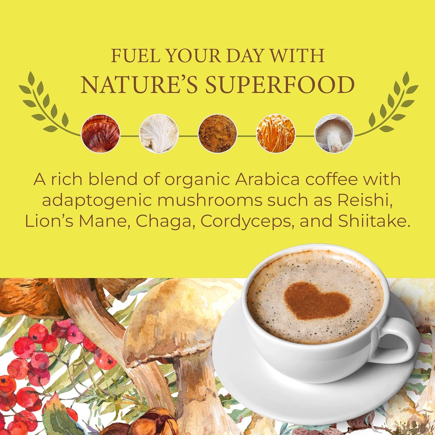 Café de Champiñones Orgánico Sporganix - Instantáneo 30 Porciones