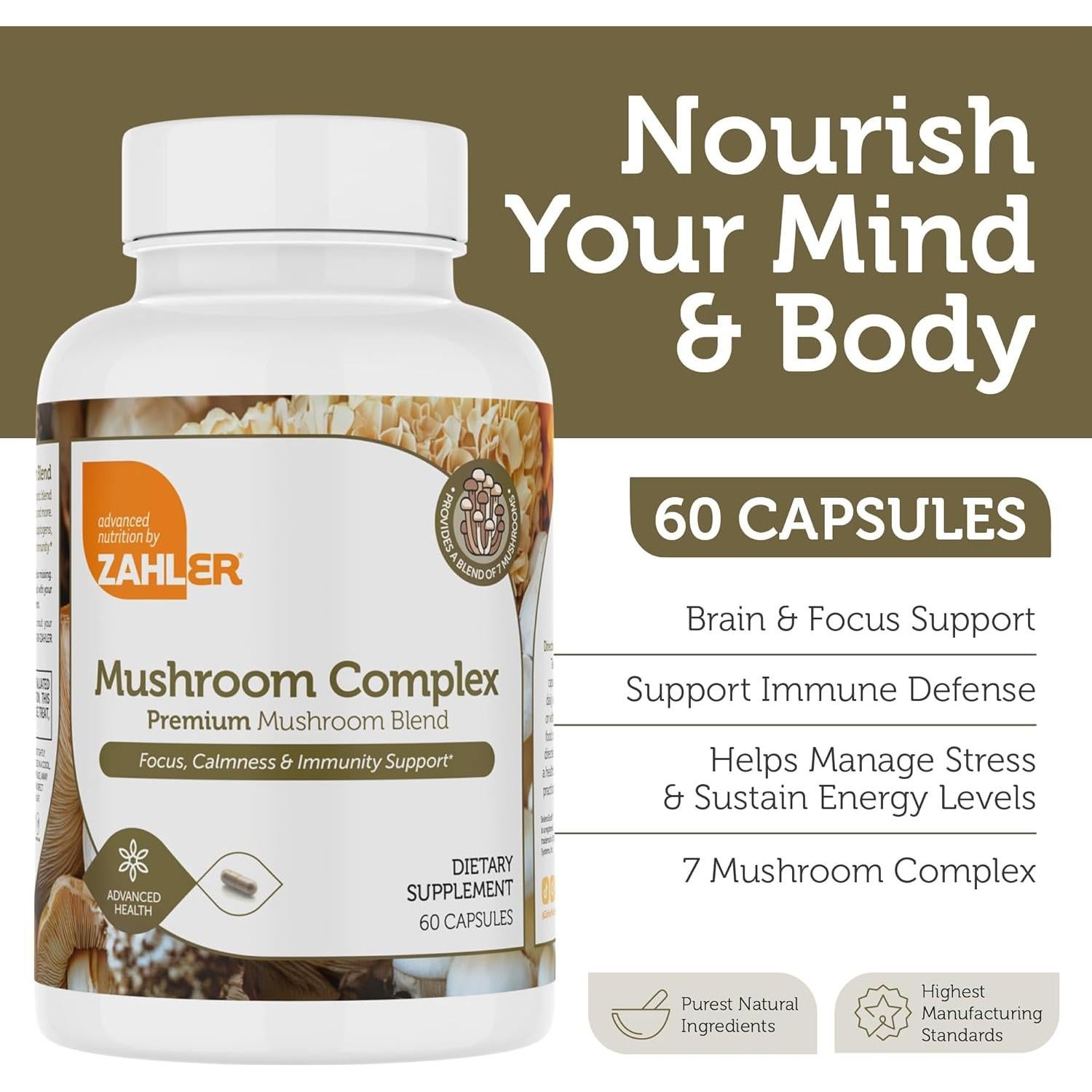 Mezcla Premium de Hongos Zahler 60 Cápsulas - Enfoque y Inmunidad