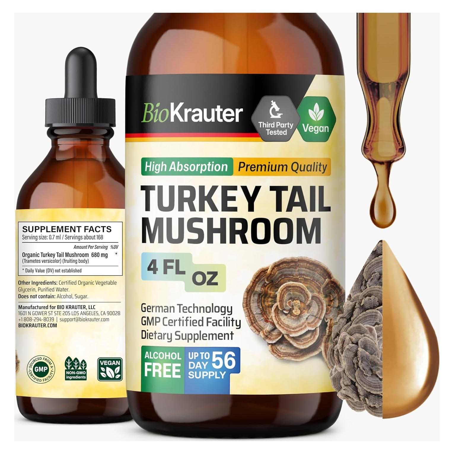 Suplemento Inmunológico de Hongos Turkey Tail BioKrauter 120ml