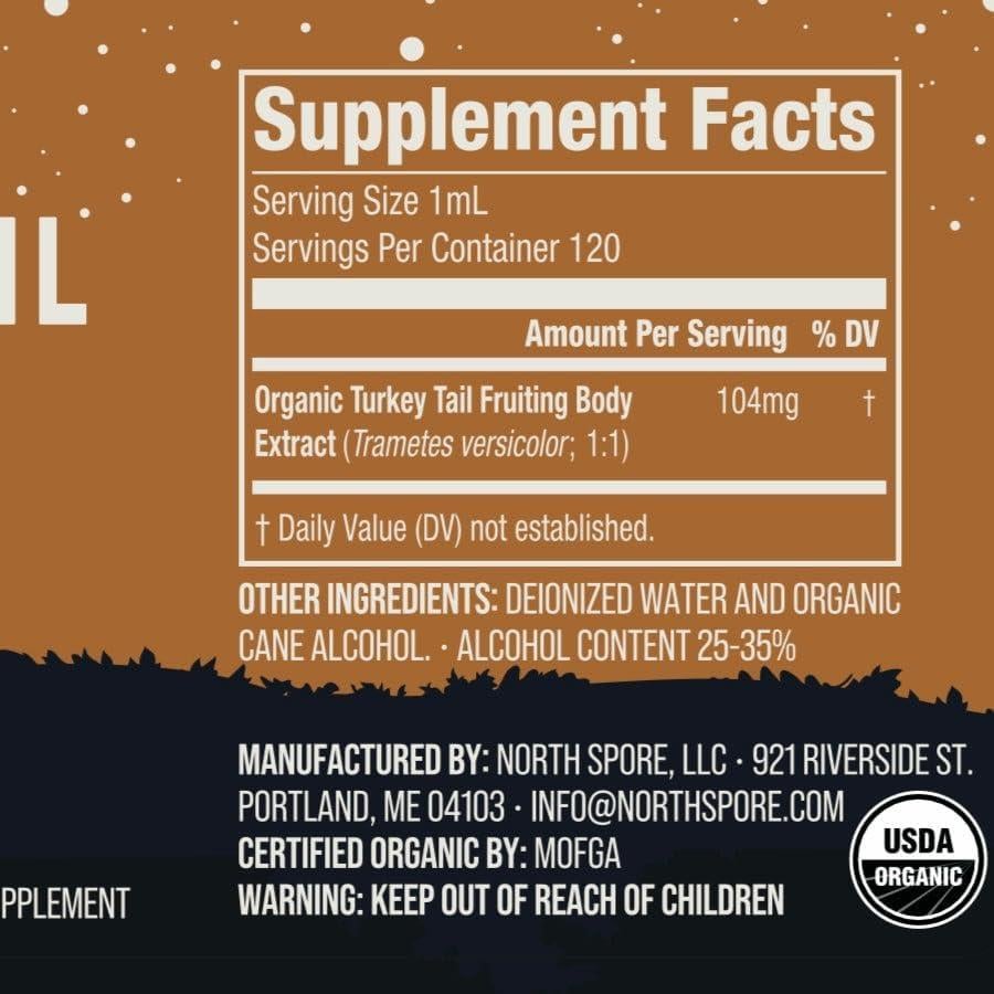 Tintura de Cola de Pavo Orgánica North Spore 118 ml - Suplemento Inmunológico