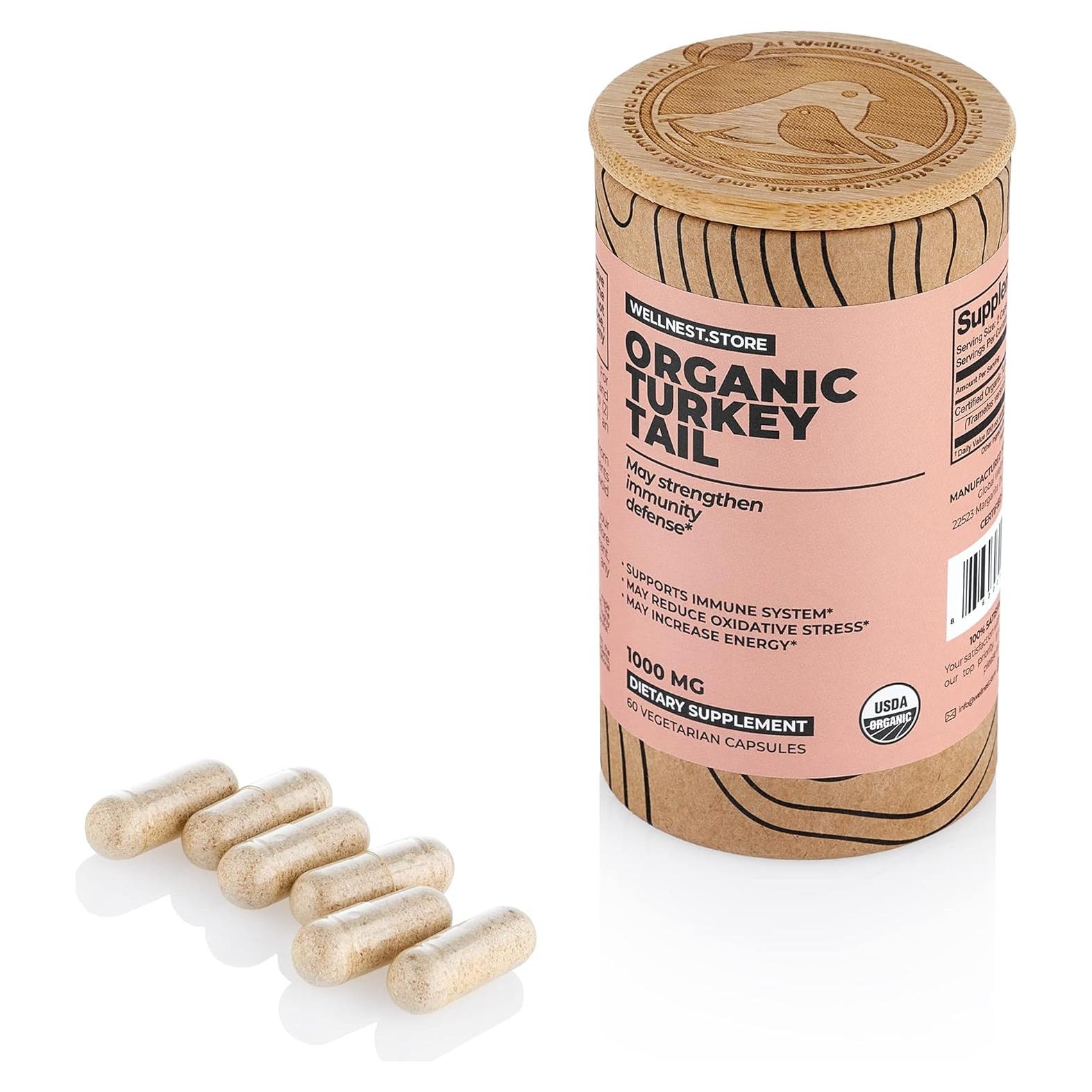 Hongo Cola de Pavo Orgánico Wellnest.Store 60 Cápsulas Vegetales