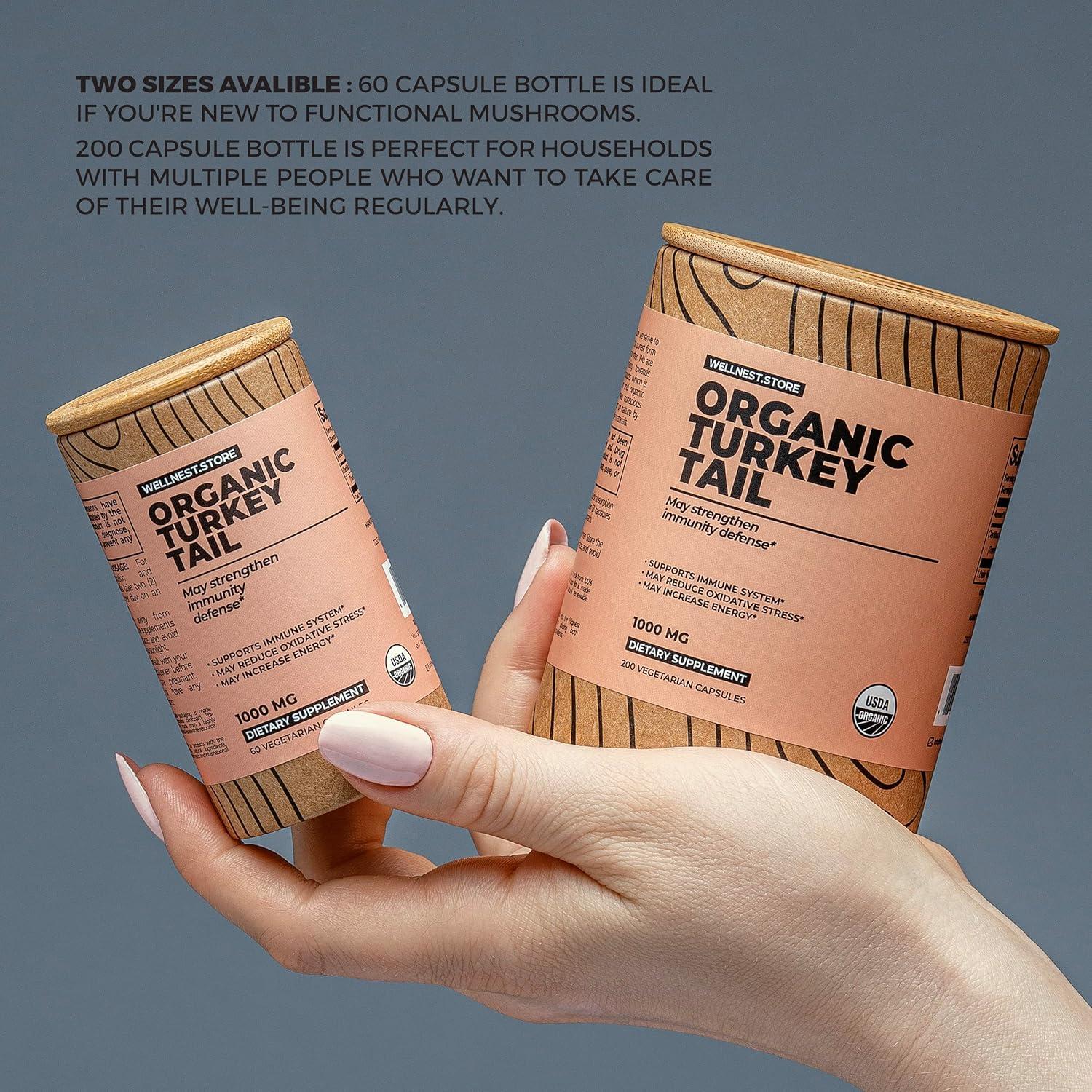 Hongo Cola de Pavo Orgánico Wellnest.Store 60 Cápsulas Vegetales