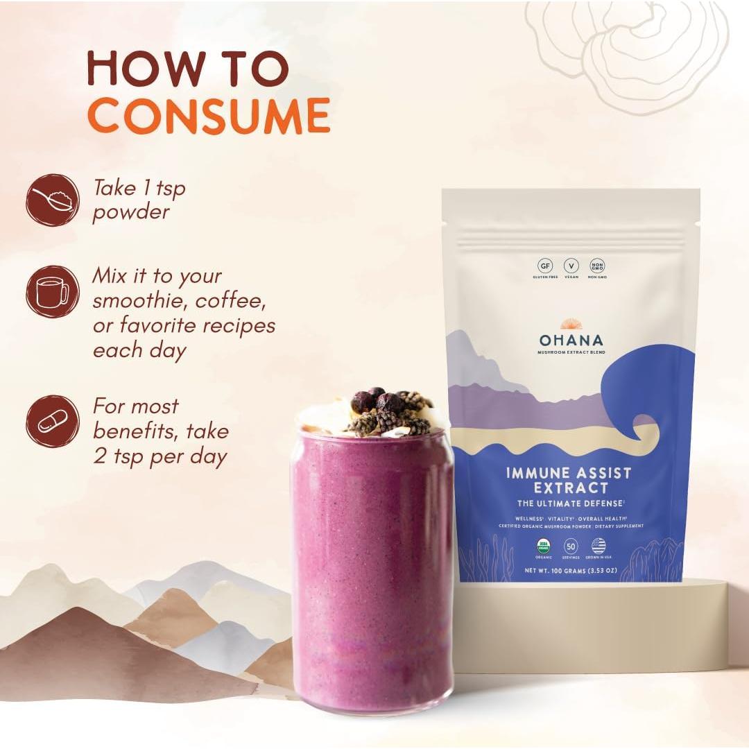 Extracto de Champiñón Orgánico Ohana 100 g - Inmunológico