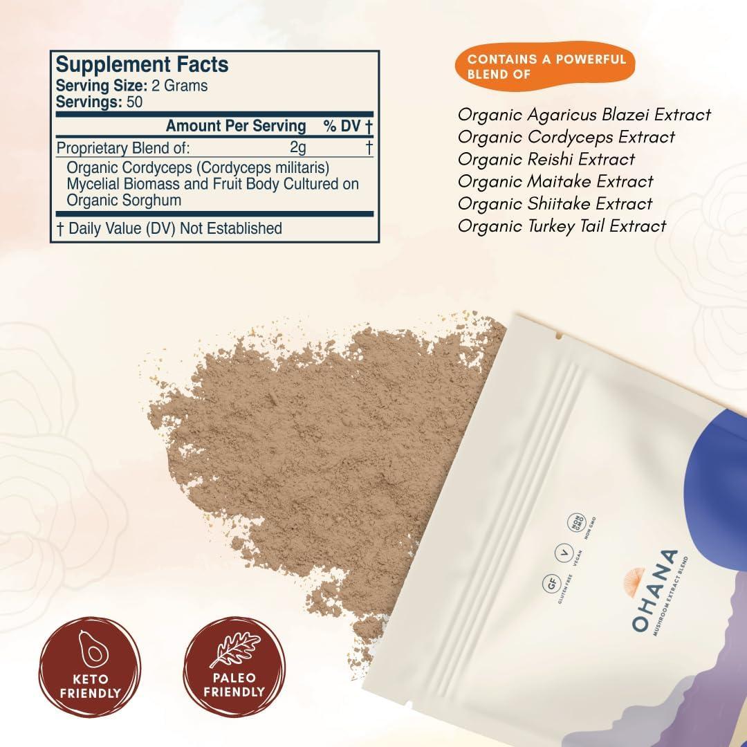 Extracto de Champiñón Orgánico Ohana 100 g - Inmunológico