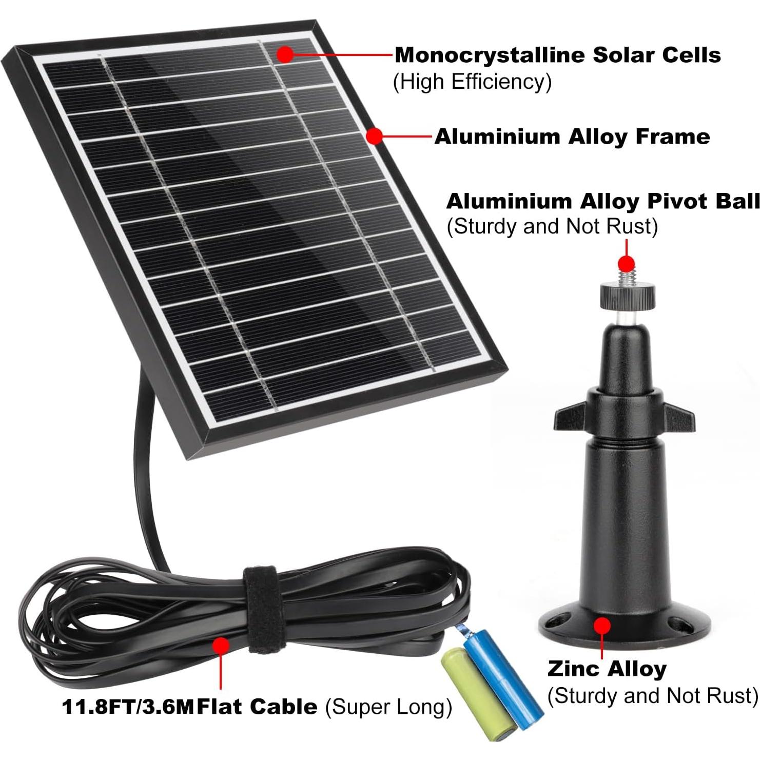 Cargador Solar UYODM para Timbre Blink y Cámara Exterior