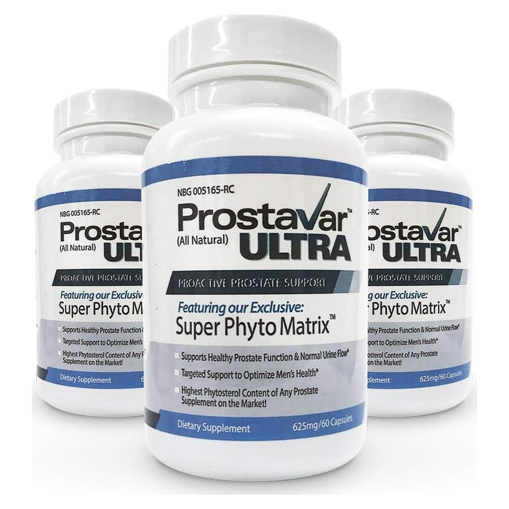 Suplemento Prostavar Ultra 3 Botellas 600mg 90% Beta-Sitosterol