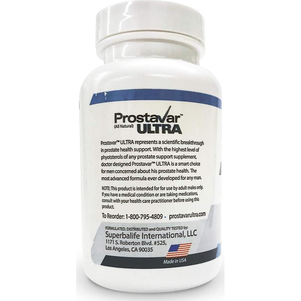 Suplemento Prostavar Ultra 3 Botellas 600mg 90% Beta-Sitosterol