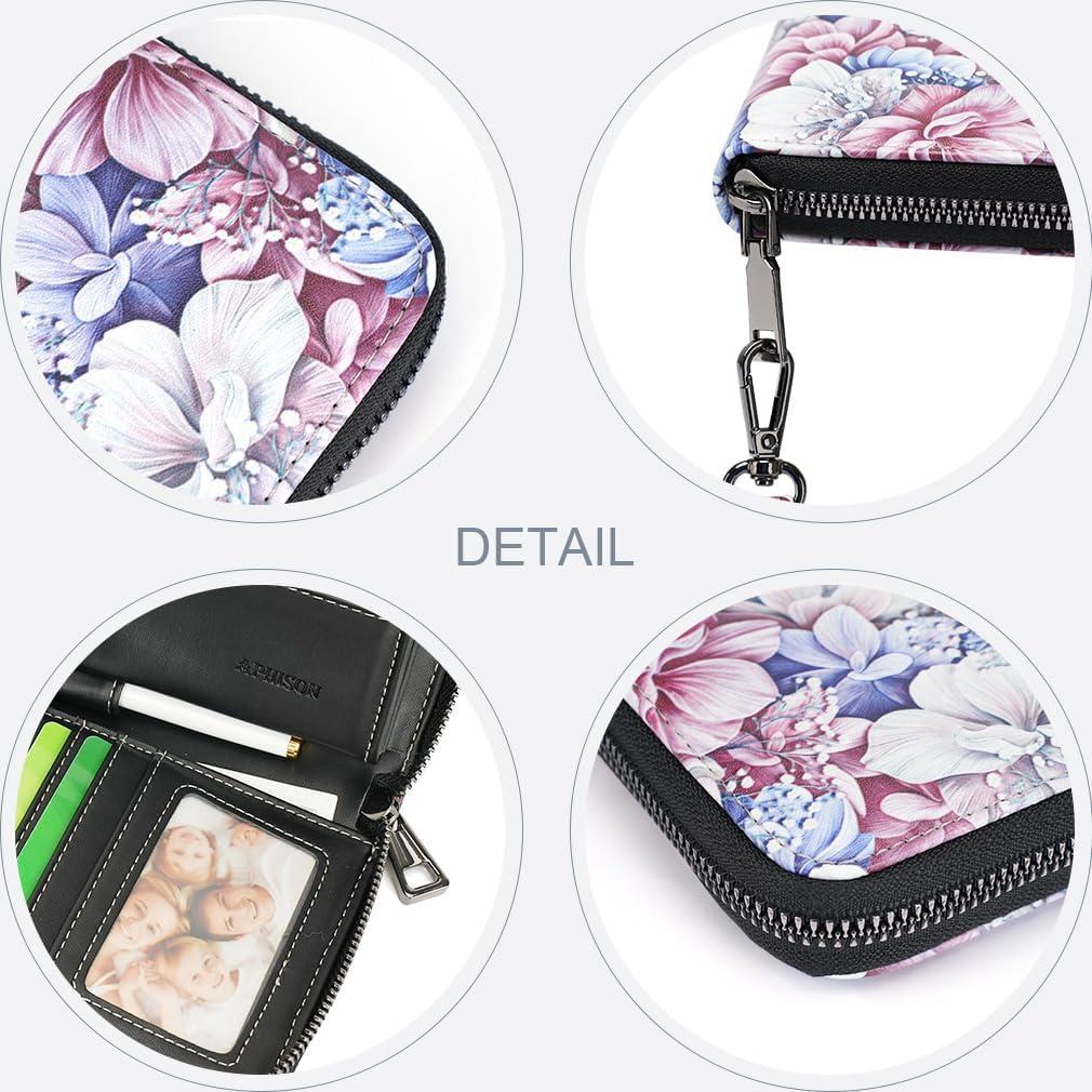 Billetera APHISON Mujer Clutch Gran Capacidad RFID Cuero
