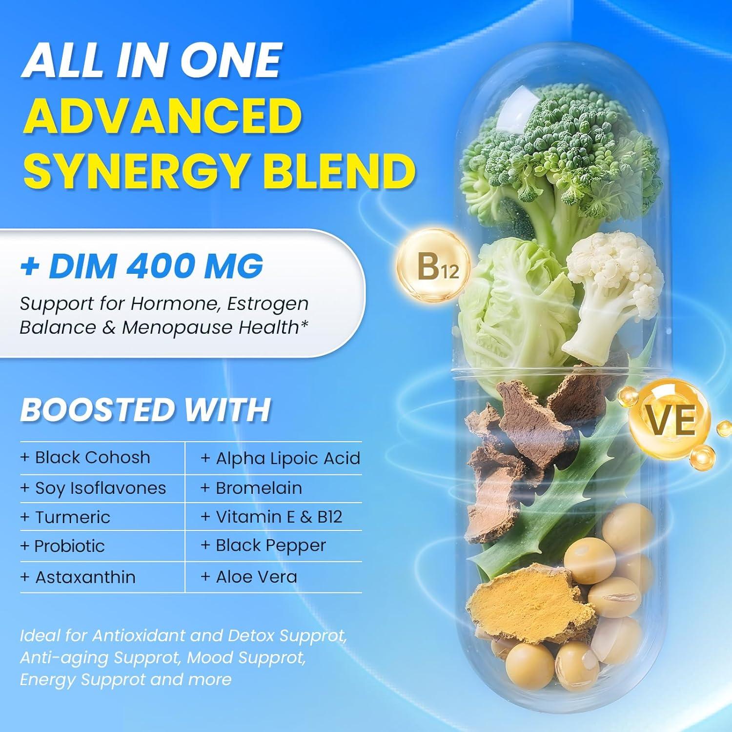 Suplemento DIM Lukaree 400mg para Mujeres - 60 Cápsulas Veganas