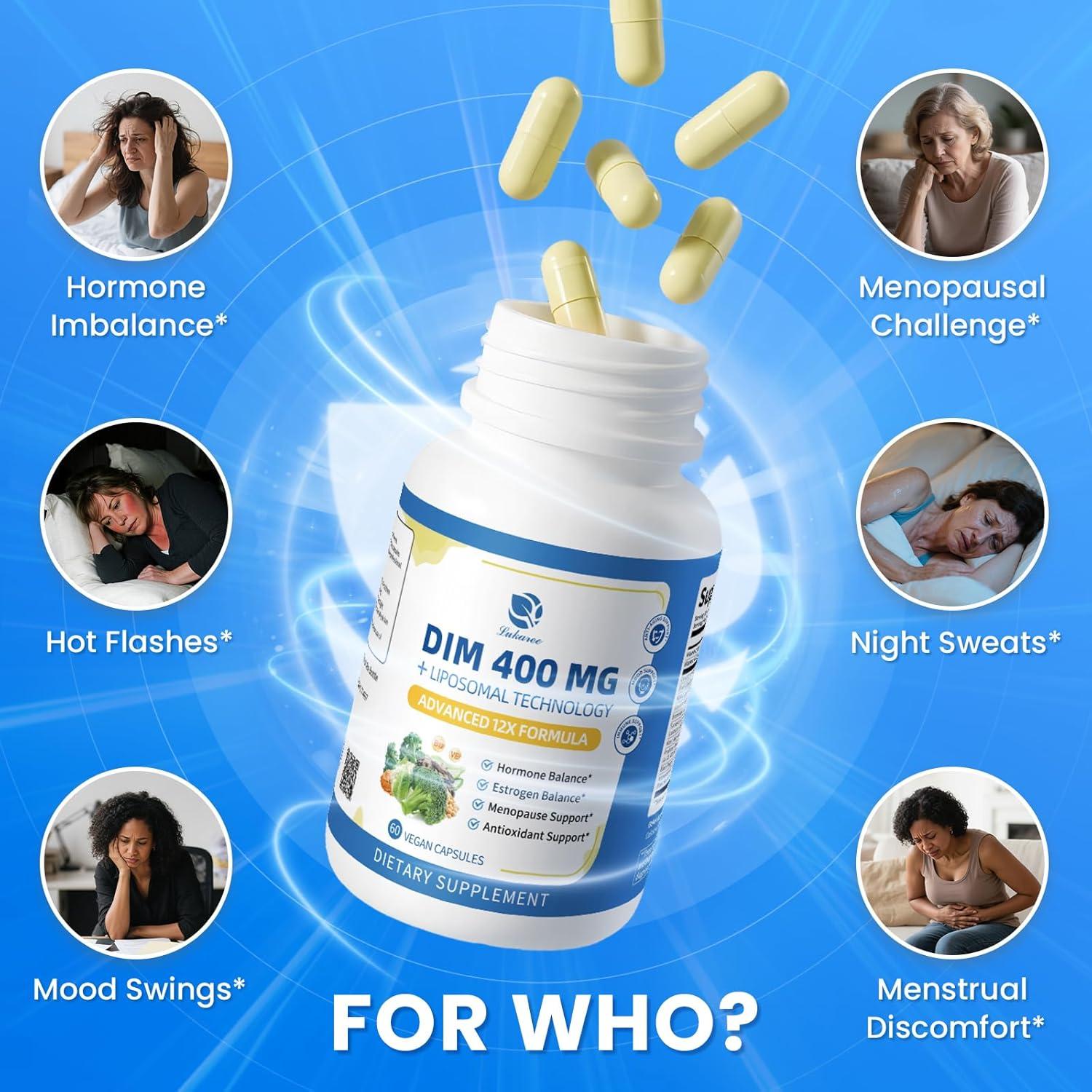 Suplemento DIM Lukaree 400mg para Mujeres - 60 Cápsulas Veganas