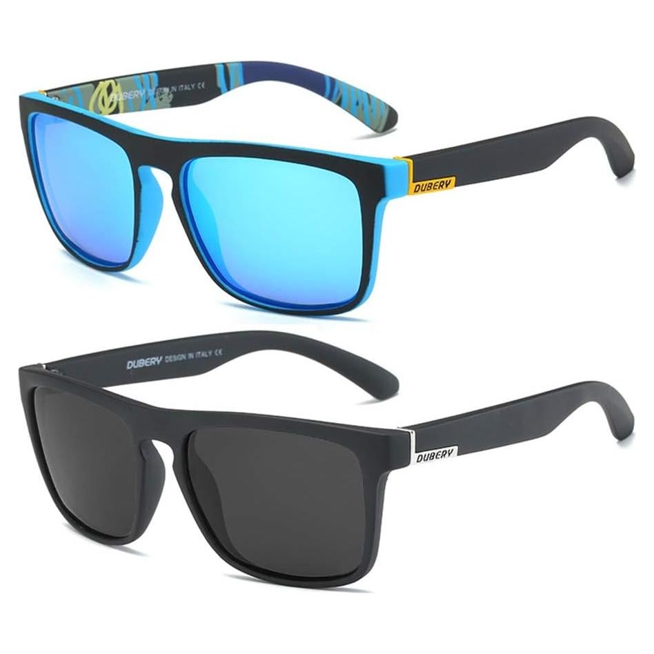 Gafas de sol polarizadas DUBERY unisex 100% UV400 paquete 2