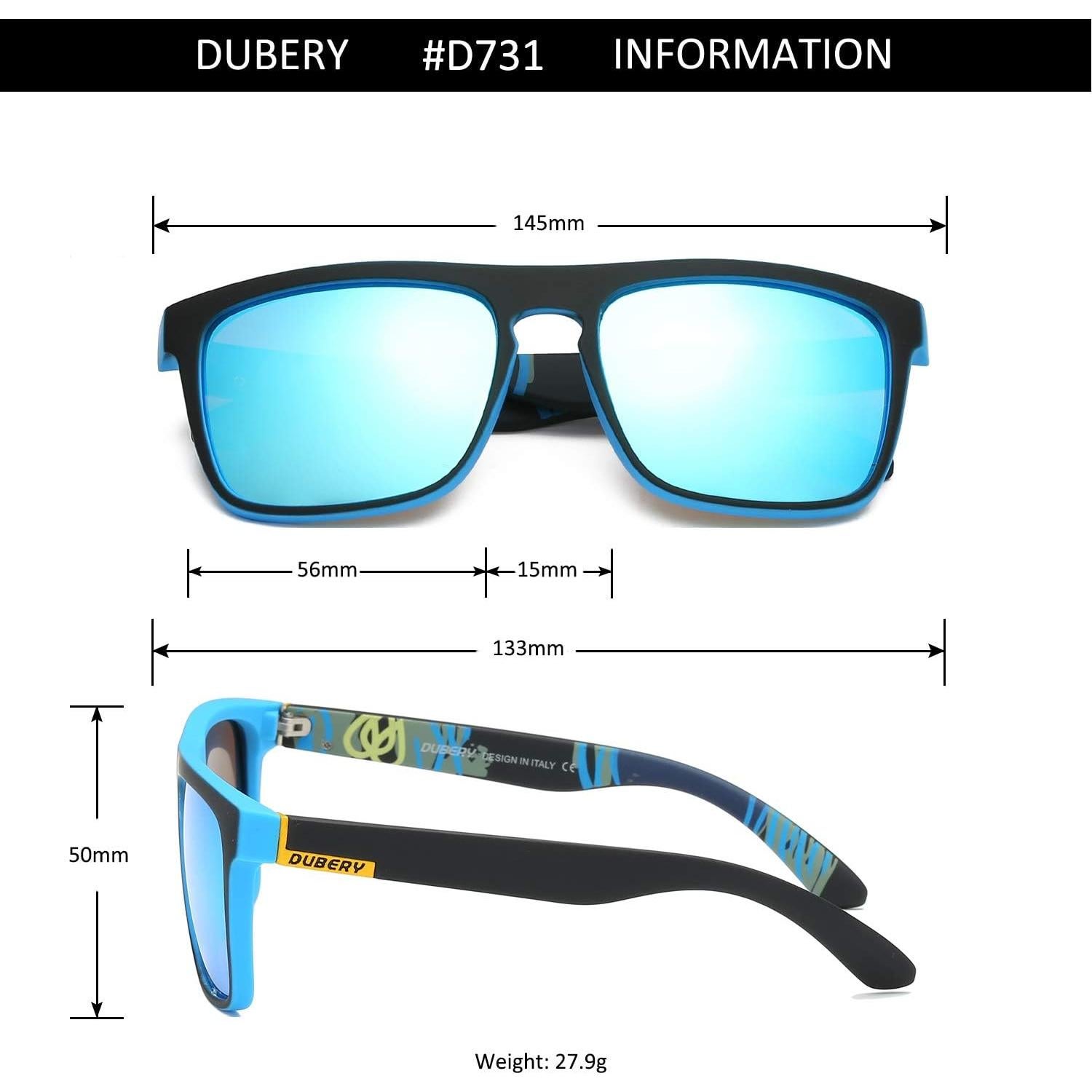 Gafas de sol polarizadas DUBERY unisex 100% UV400 paquete 2