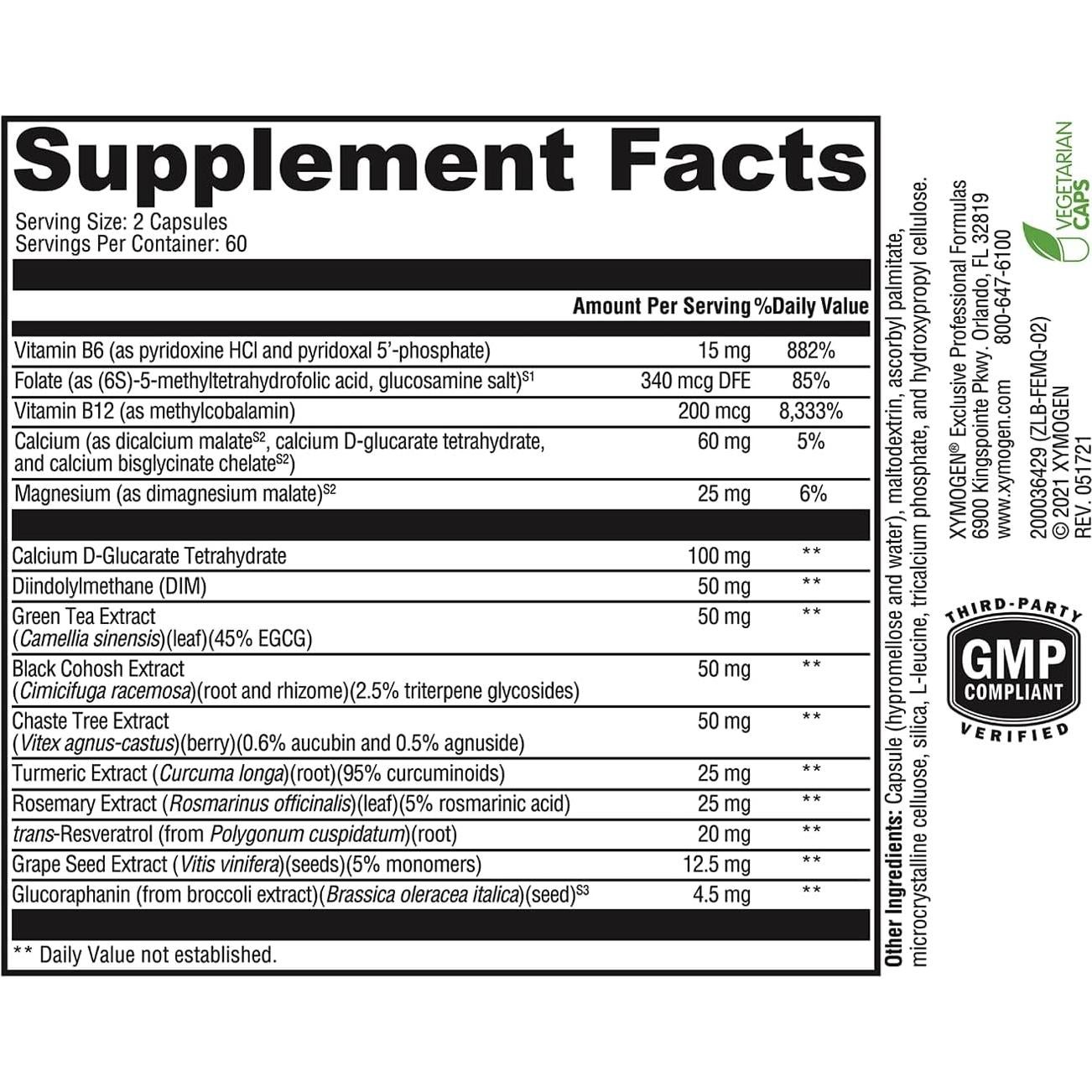 Suplemento Hormonal Femquil Xymogen - 120 Cápsulas