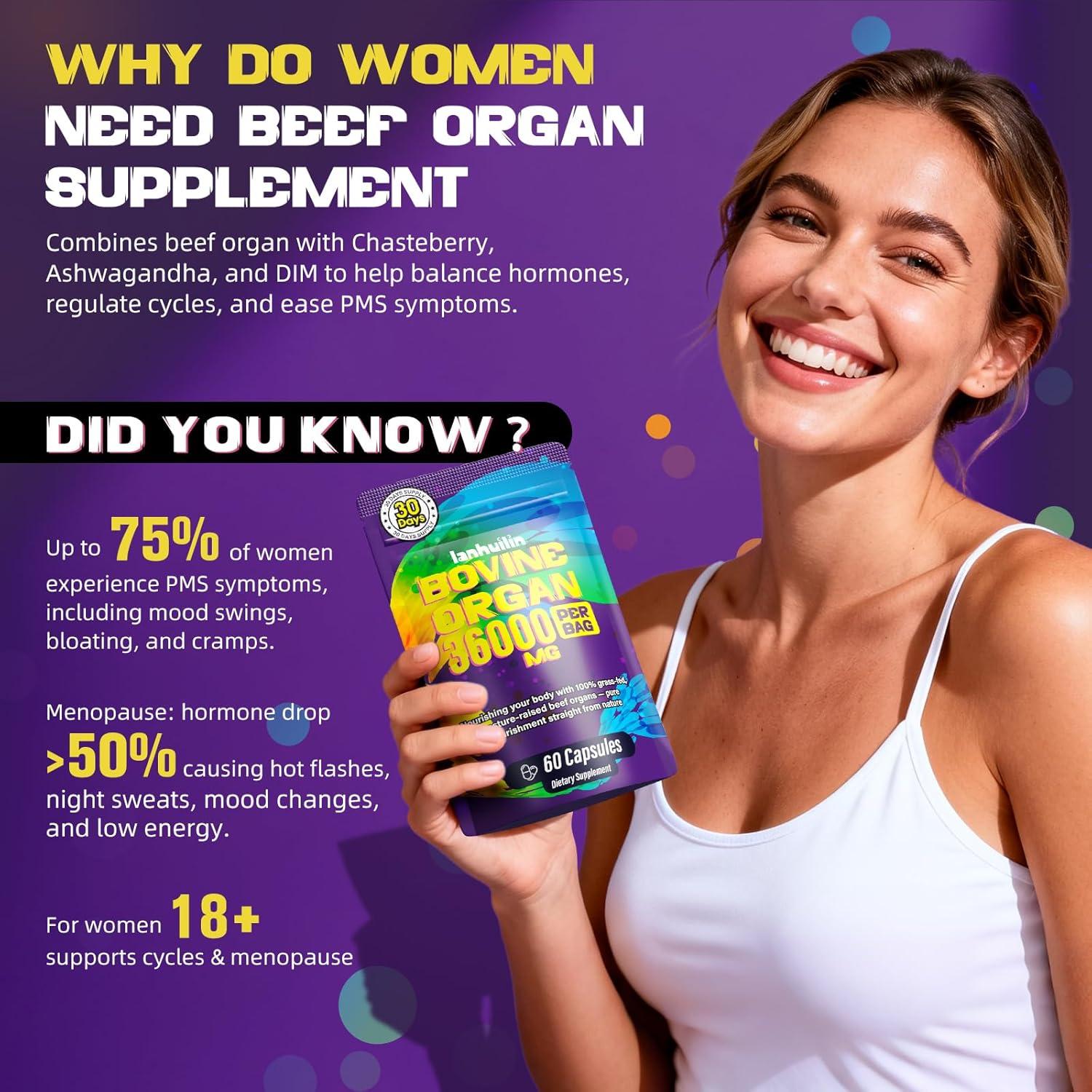 Suplemento de Órganos de Res para Mujeres - 60 Cápsulas