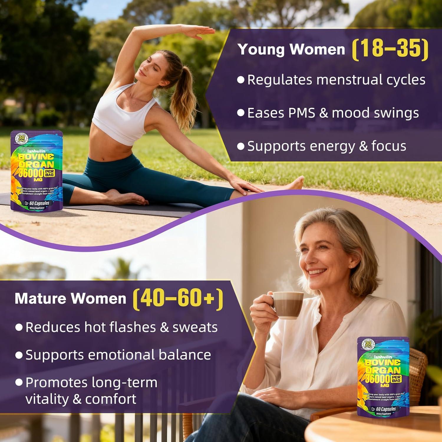 Suplemento de Órganos de Res para Mujeres - 60 Cápsulas