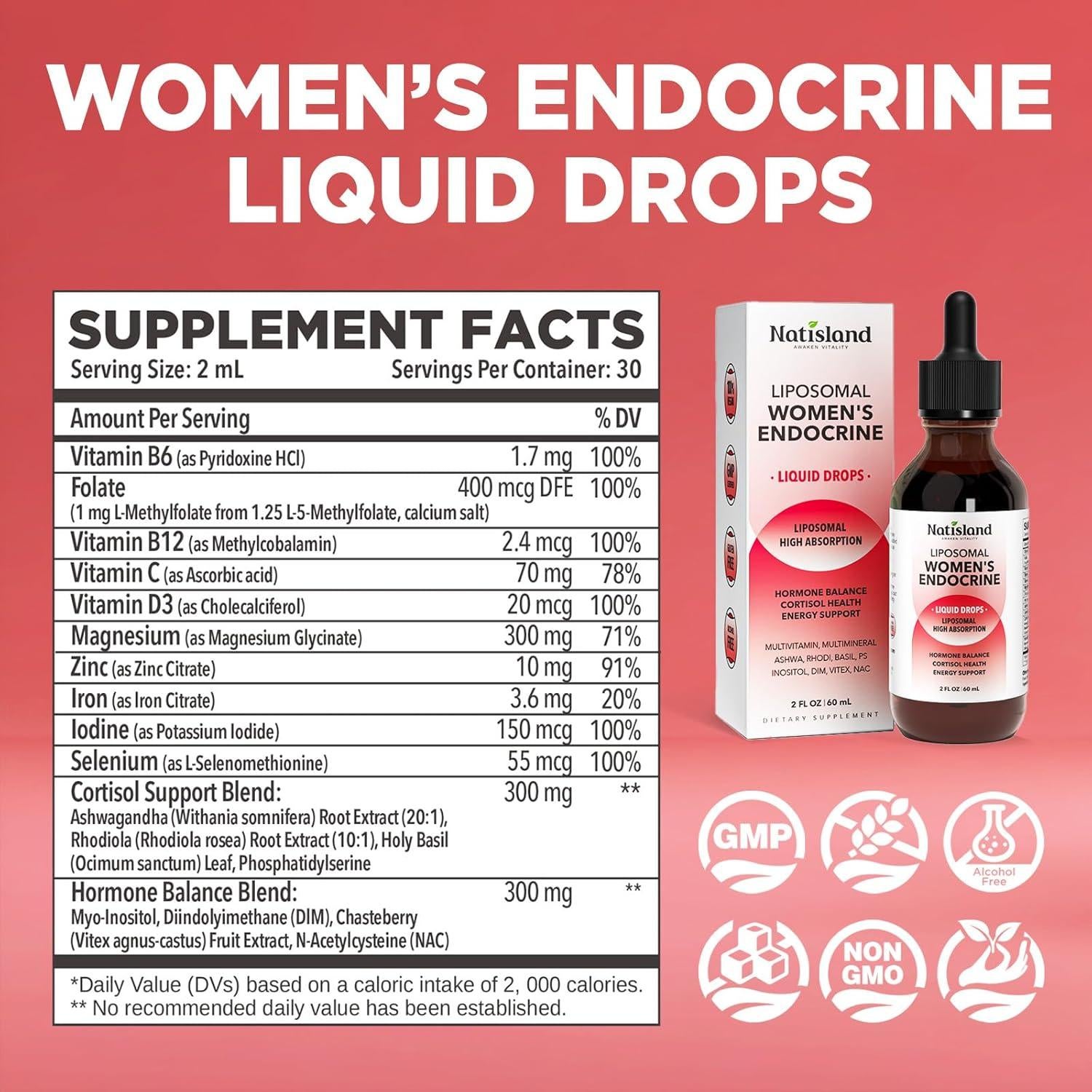 Suplemento Líquido de Cortisol Liposomal Natisland 59.15 ML