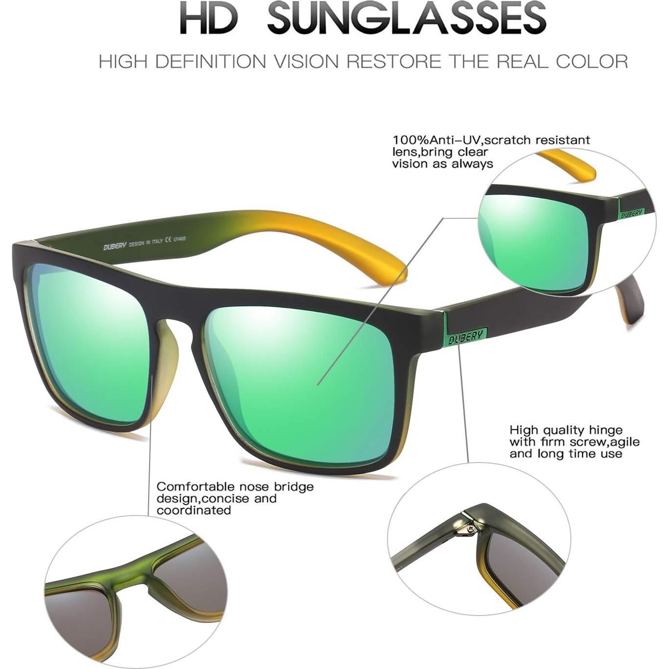 Gafas de sol polarizadas DUBERY unisex UV400 retro