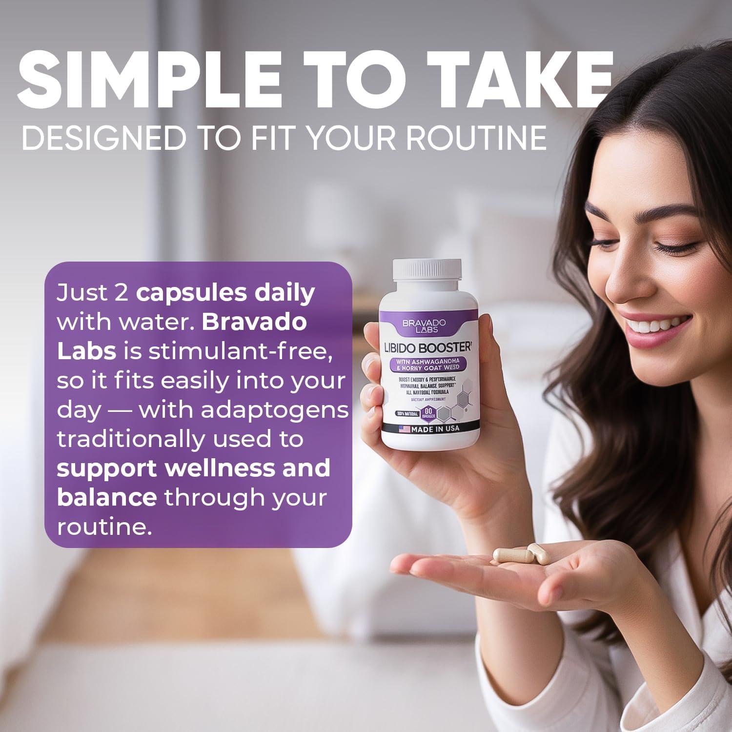 Suplemento Energético Herbal Bravado Labs 60 Cápsulas Veganas