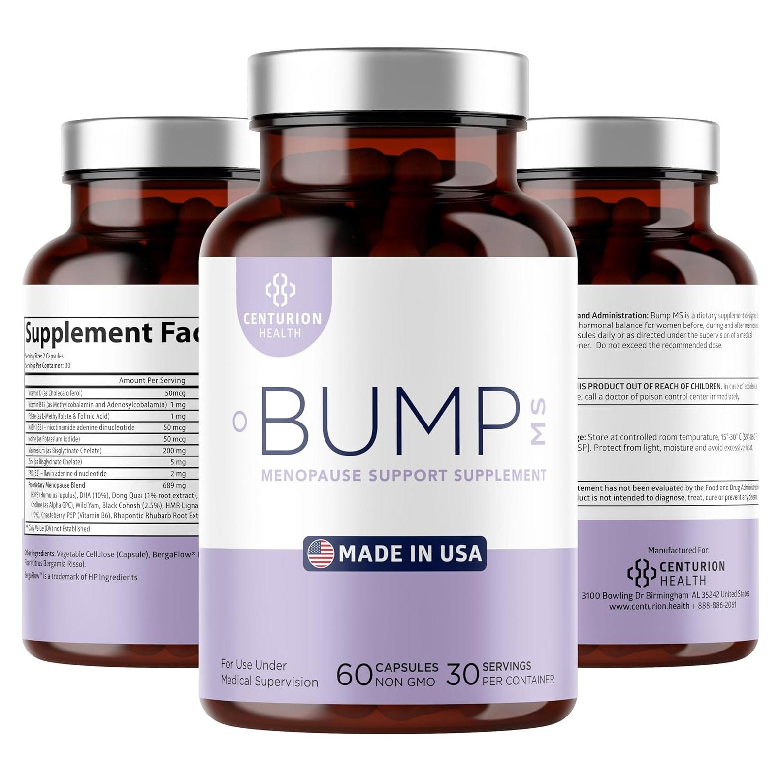 Suplemento Herbal para la Menopausia Centurion Labs Bump MS 60 Cápsulas