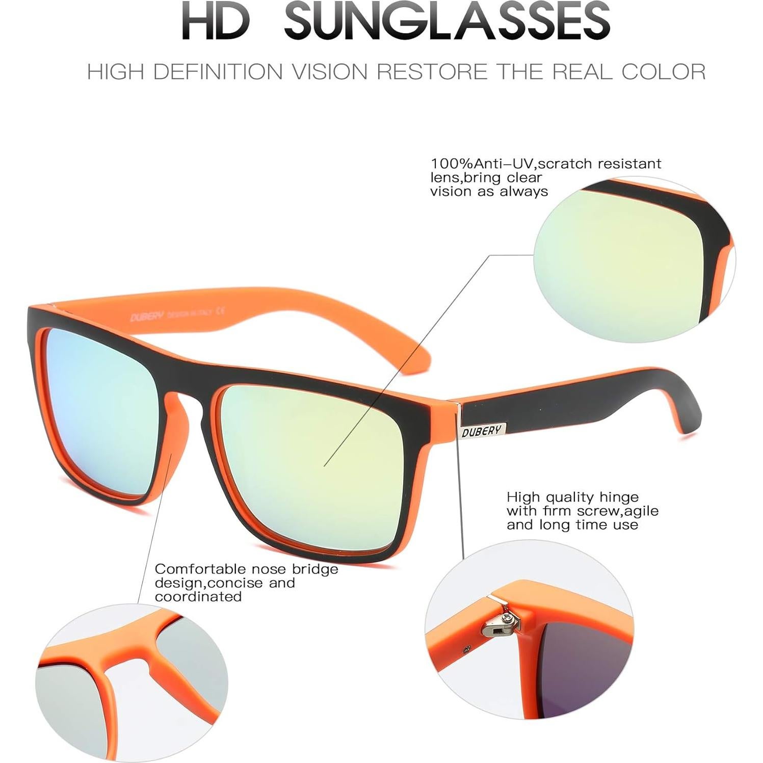 Gafas de sol polarizadas DUBERY unisex UV400 retro