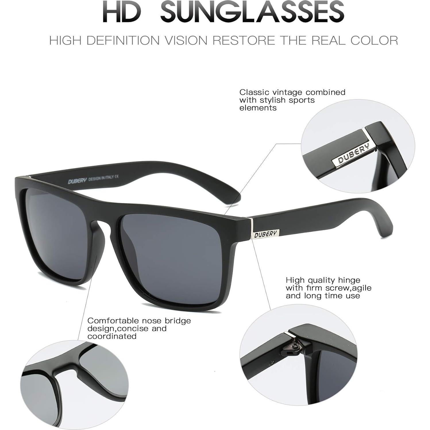 Gafas de sol DUBERY polarizadas UV400 unisex paquete de 2