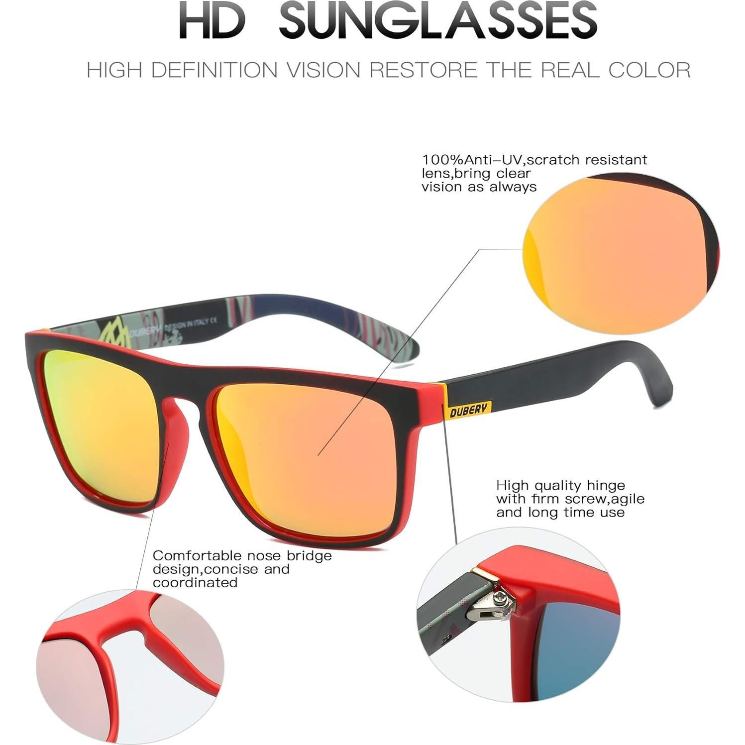 Gafas de sol polarizadas DUBERY unisex UV400 retro