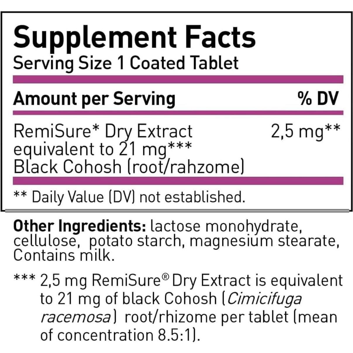 Remifemin Suplemento Menopausia 120 Tabletas Cohosh Negro