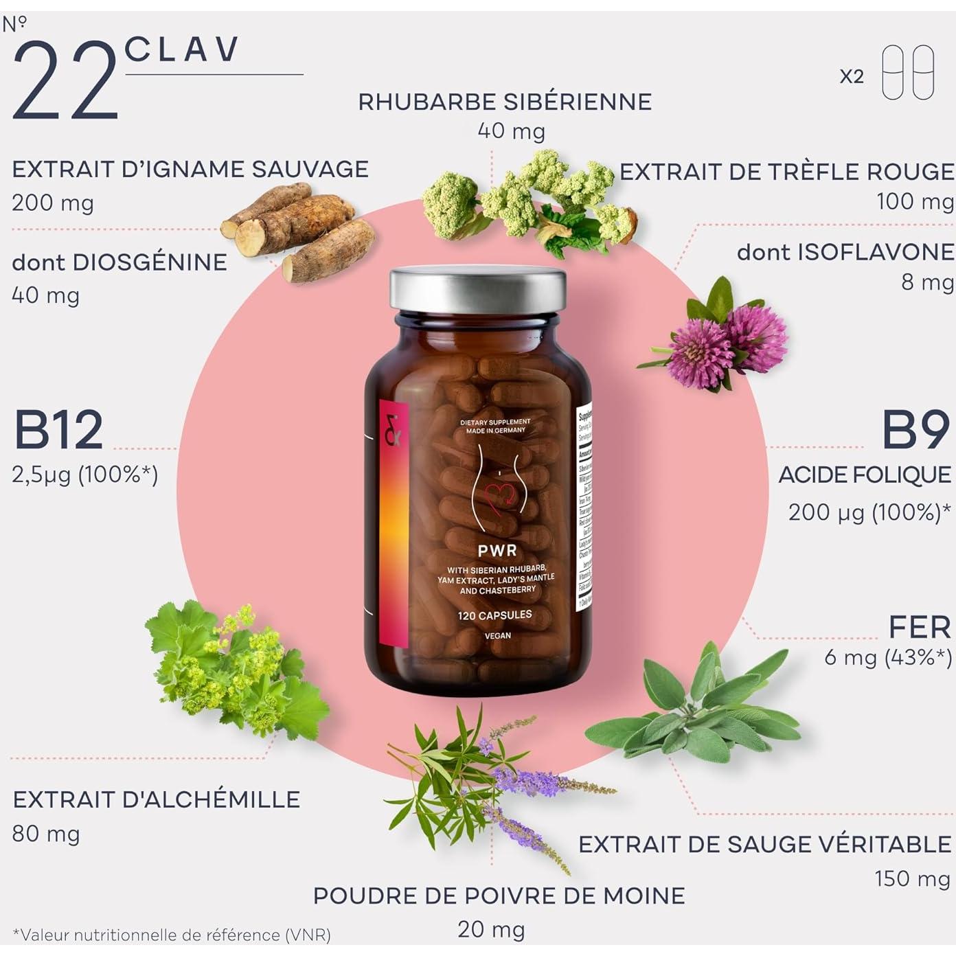 Suplemento Equilibrio Hormonal CLAV - 120 Cápsulas Veganas