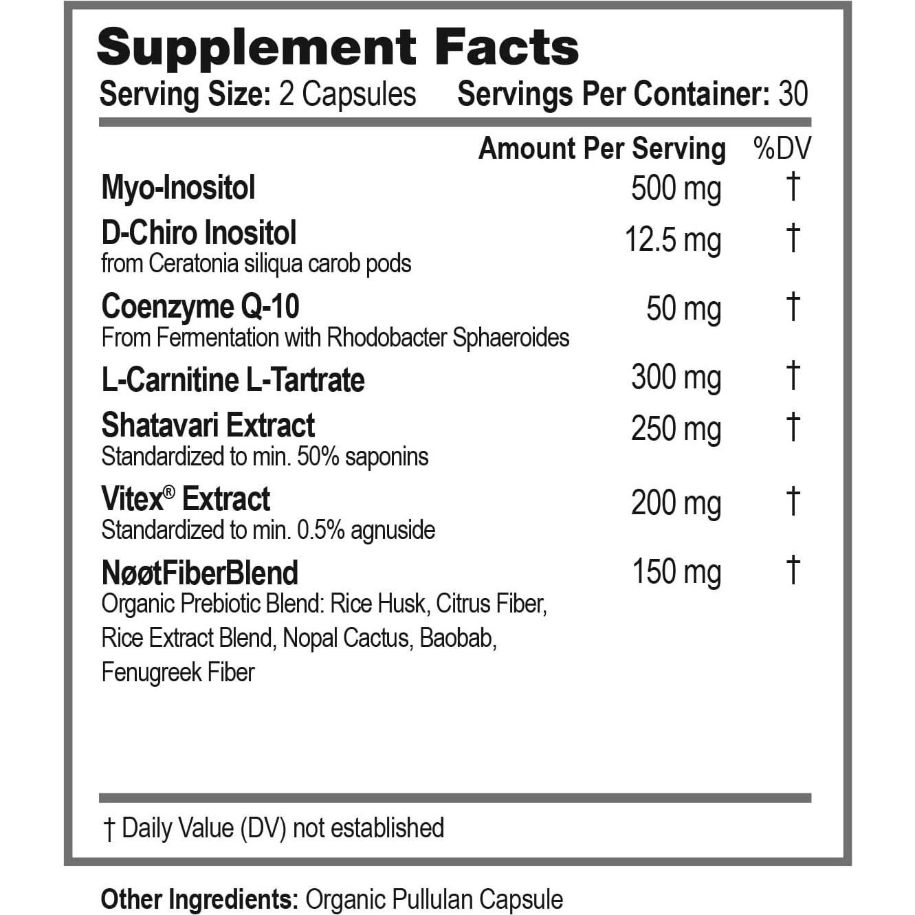 Suplemento Fertilidad Femenina NØØT 60 Cápsulas Veganas