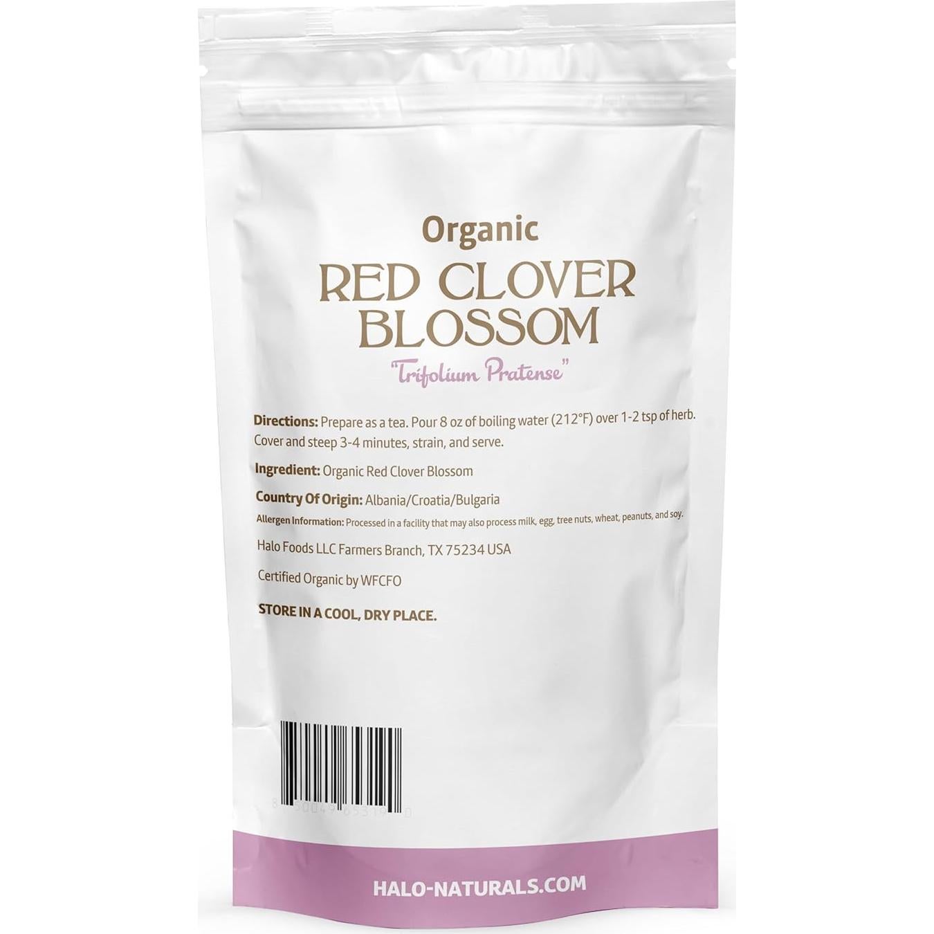 Flor de Trébol Rojo Orgánica Halo Naturals 113g Certificada USDA