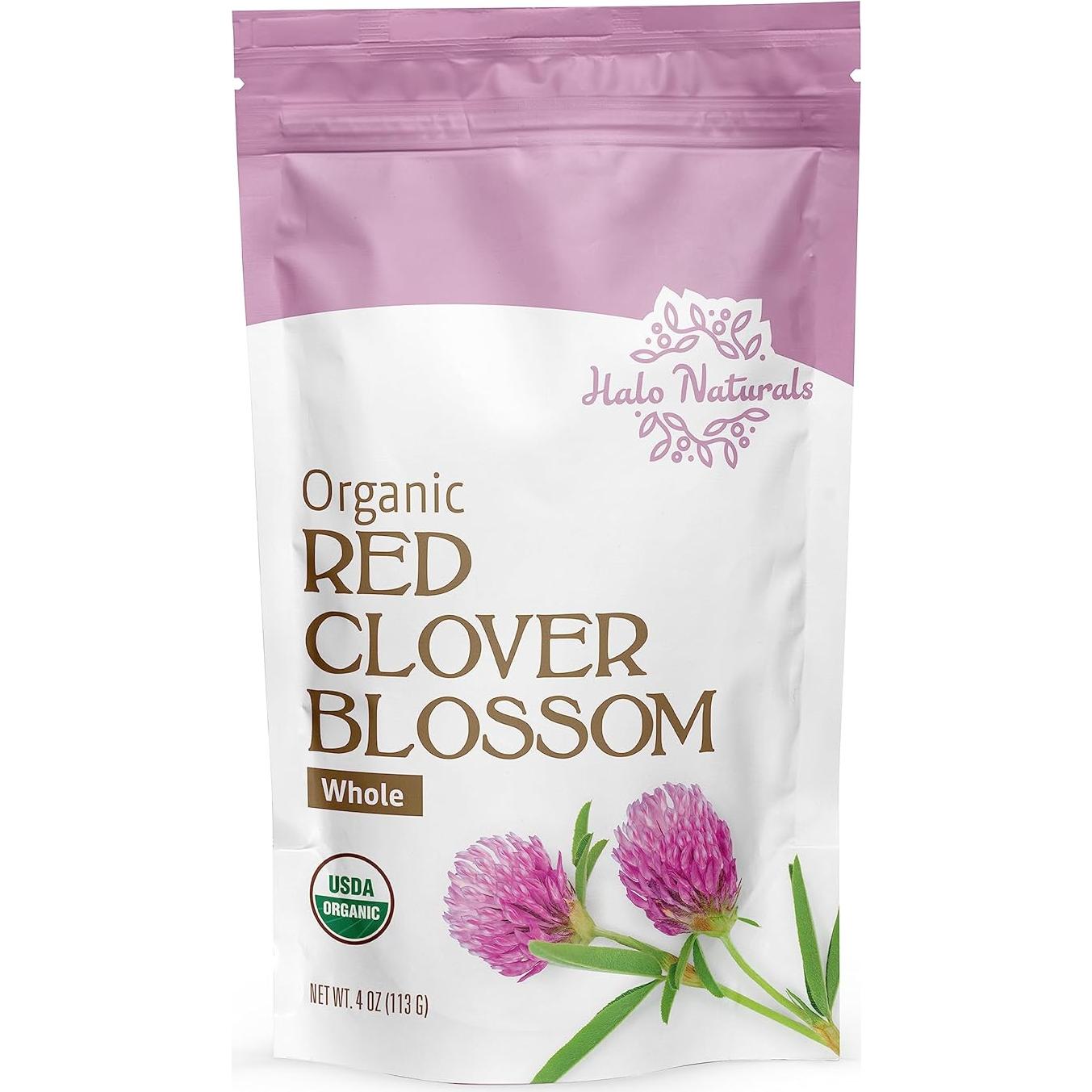 Flor de Trébol Rojo Orgánica Halo Naturals 113g Certificada USDA