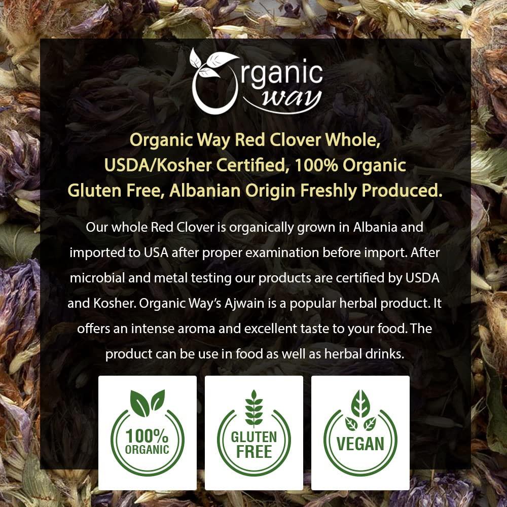 Flores Secas de Trébol Rojo Orgánico - 227 g - Té Herbal