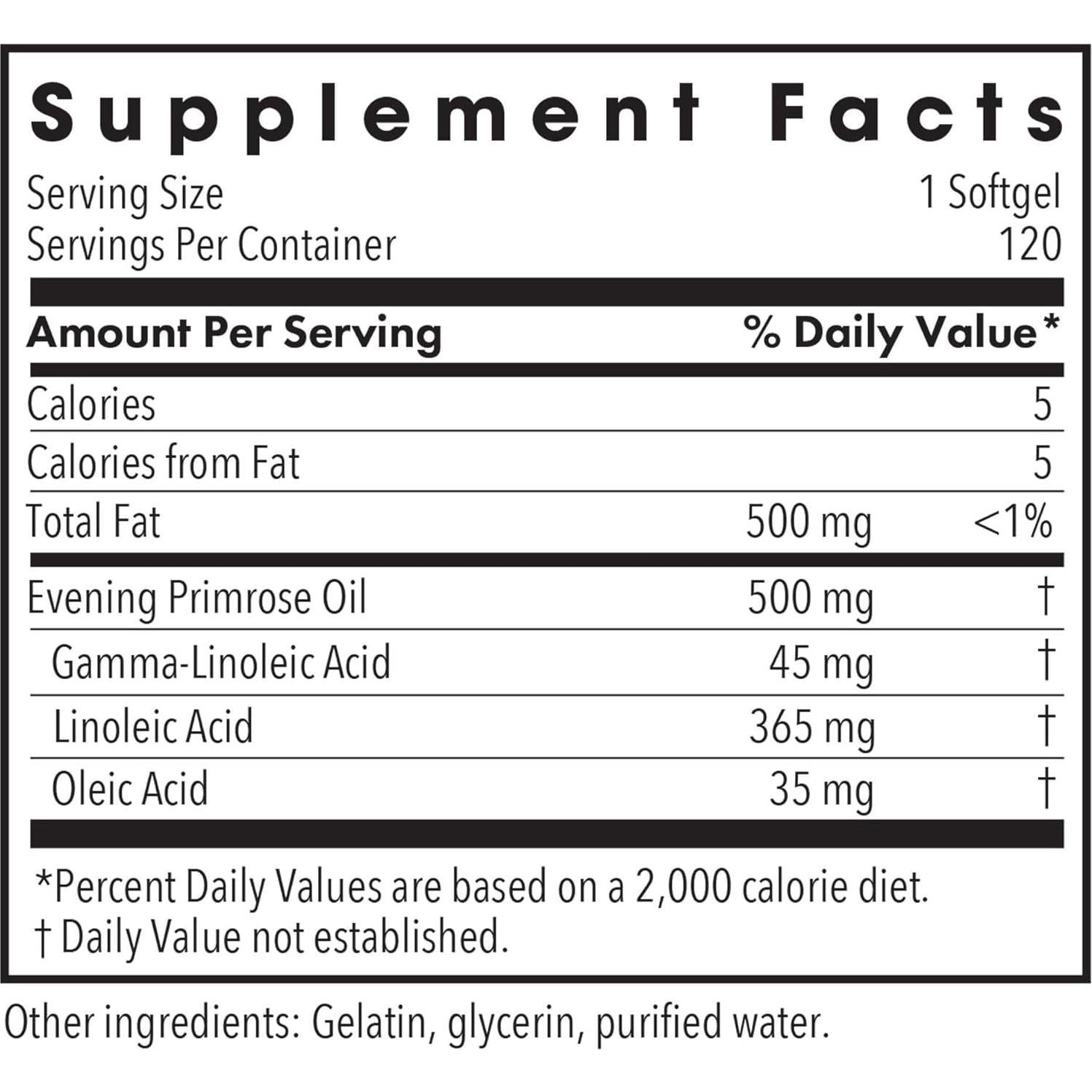 Aceite de Onagra EPO 500mg - Suplemento Omega-6 120 Cápsulas