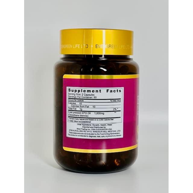Aceite de Onagra Evergreen 180 Cápsulas Omega-6 GLA