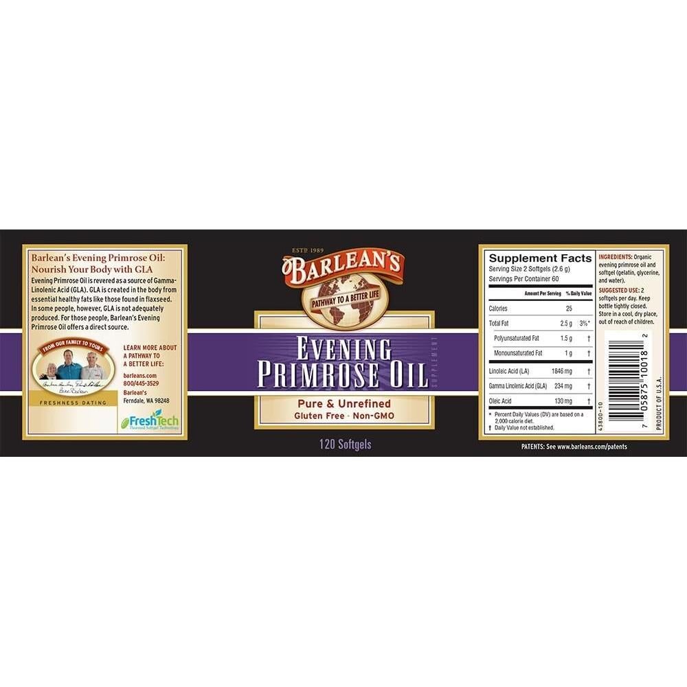 Paquete Suplementos Hormonal Mujeres Barlean's 30 Cáp. Brevail 120 Cáp. Onagra