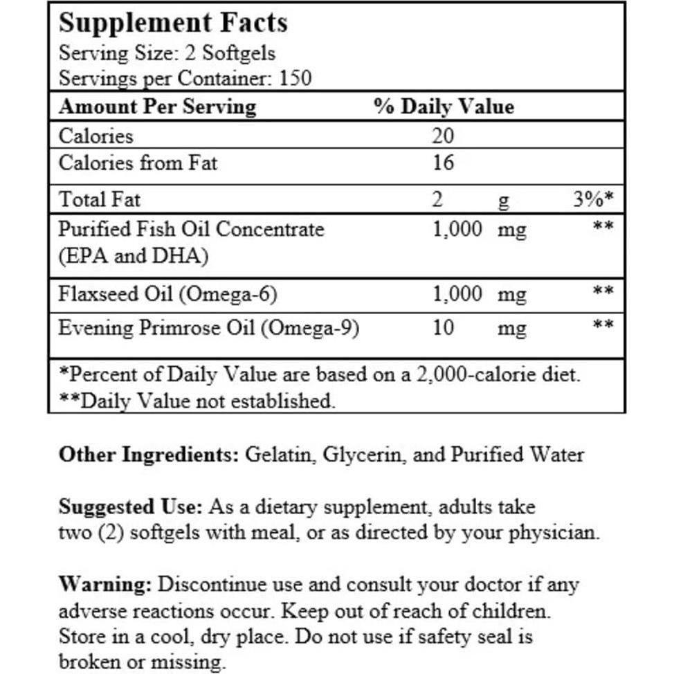 Suplemento Omega 3-6-9 Nu-Health 1200 mg | Aceite de Pescado y Semilla de Lino