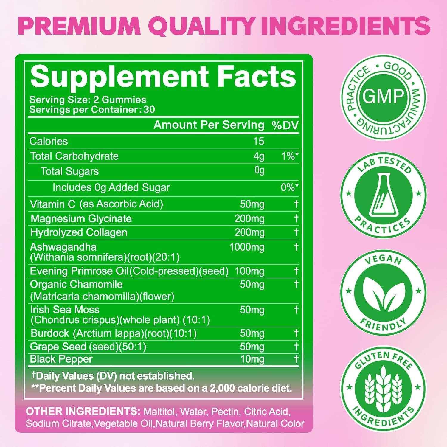 Gomitas de Ashwagandha IZUO NATURA 60 Unidades Veganas Sin Azúcar