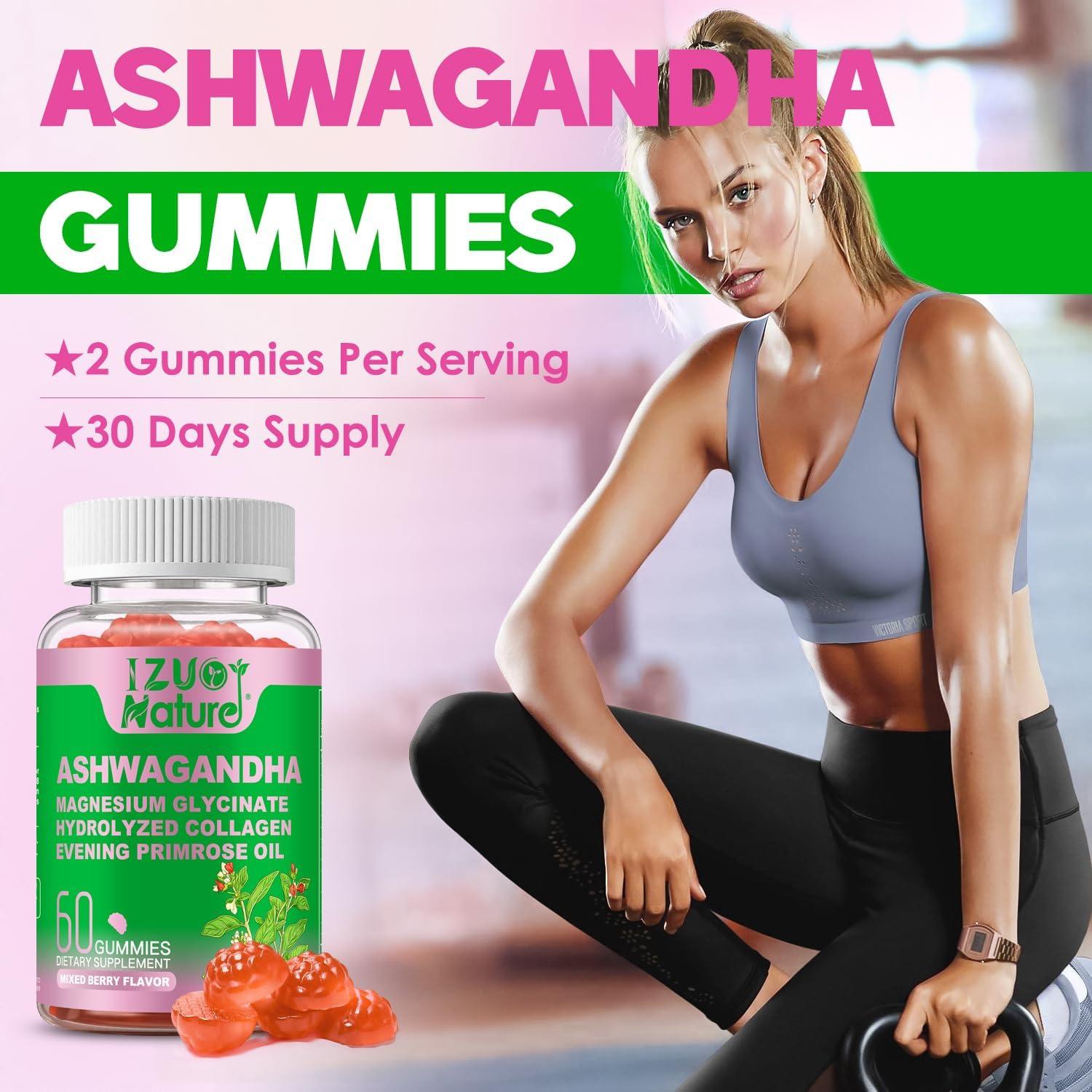 Gomitas de Ashwagandha IZUO NATURA 60 Unidades Veganas Sin Azúcar