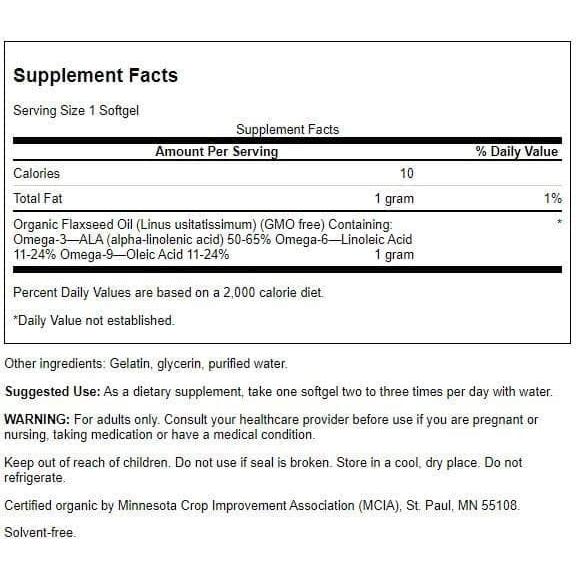 Aceite de Semilla de Lino Swanson 200 Cápsulas Blandas 1g